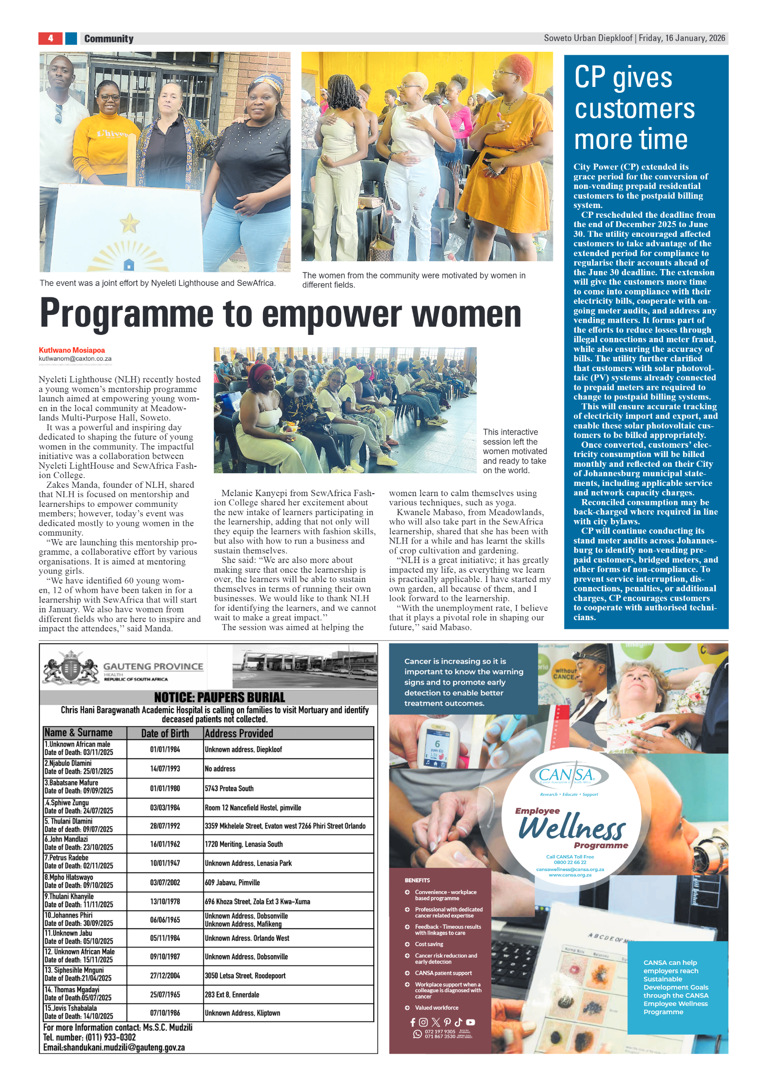 Diepkloof: 16 January 2026 page 4