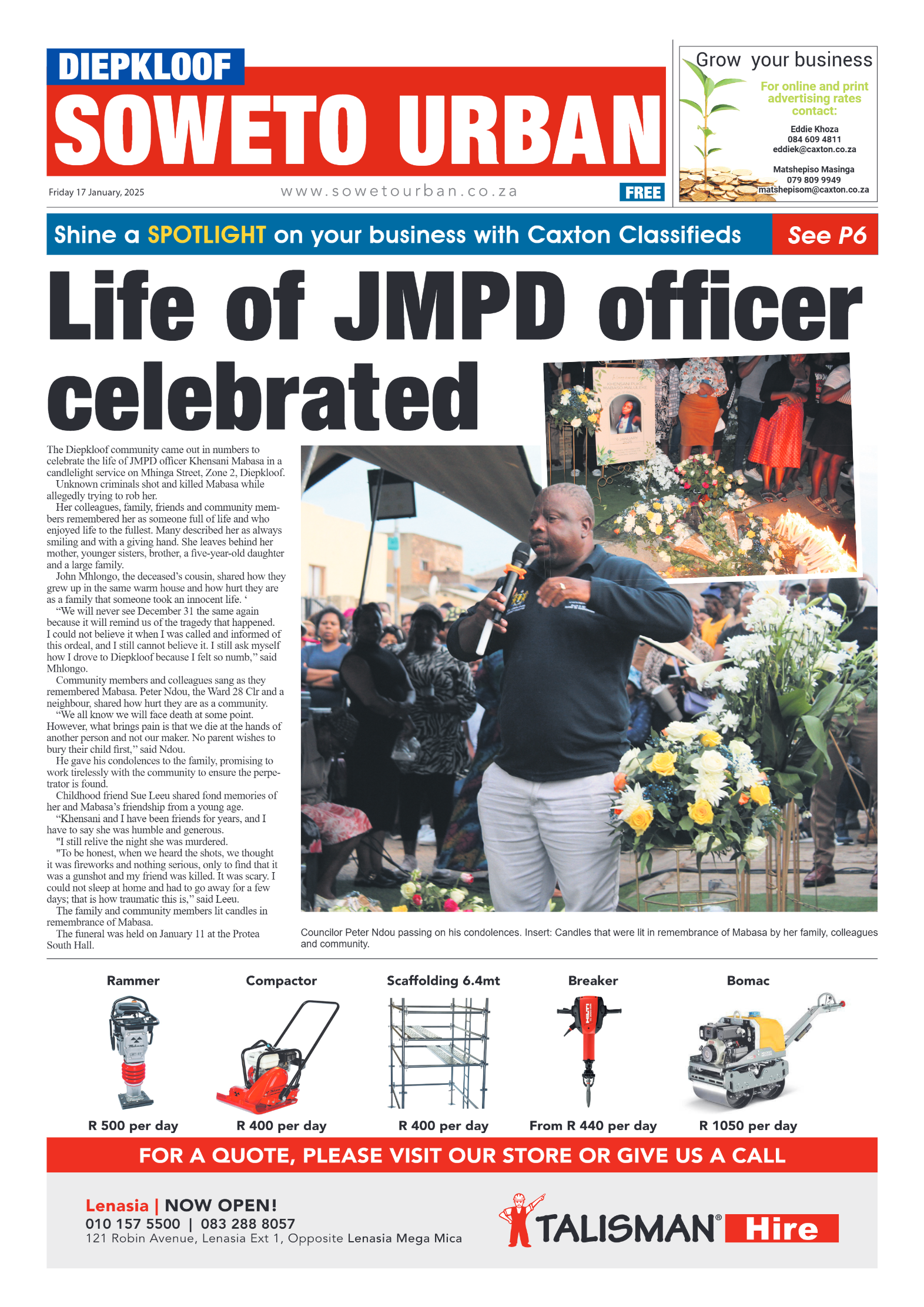 Diepkloof: 17 January 2025 page 1