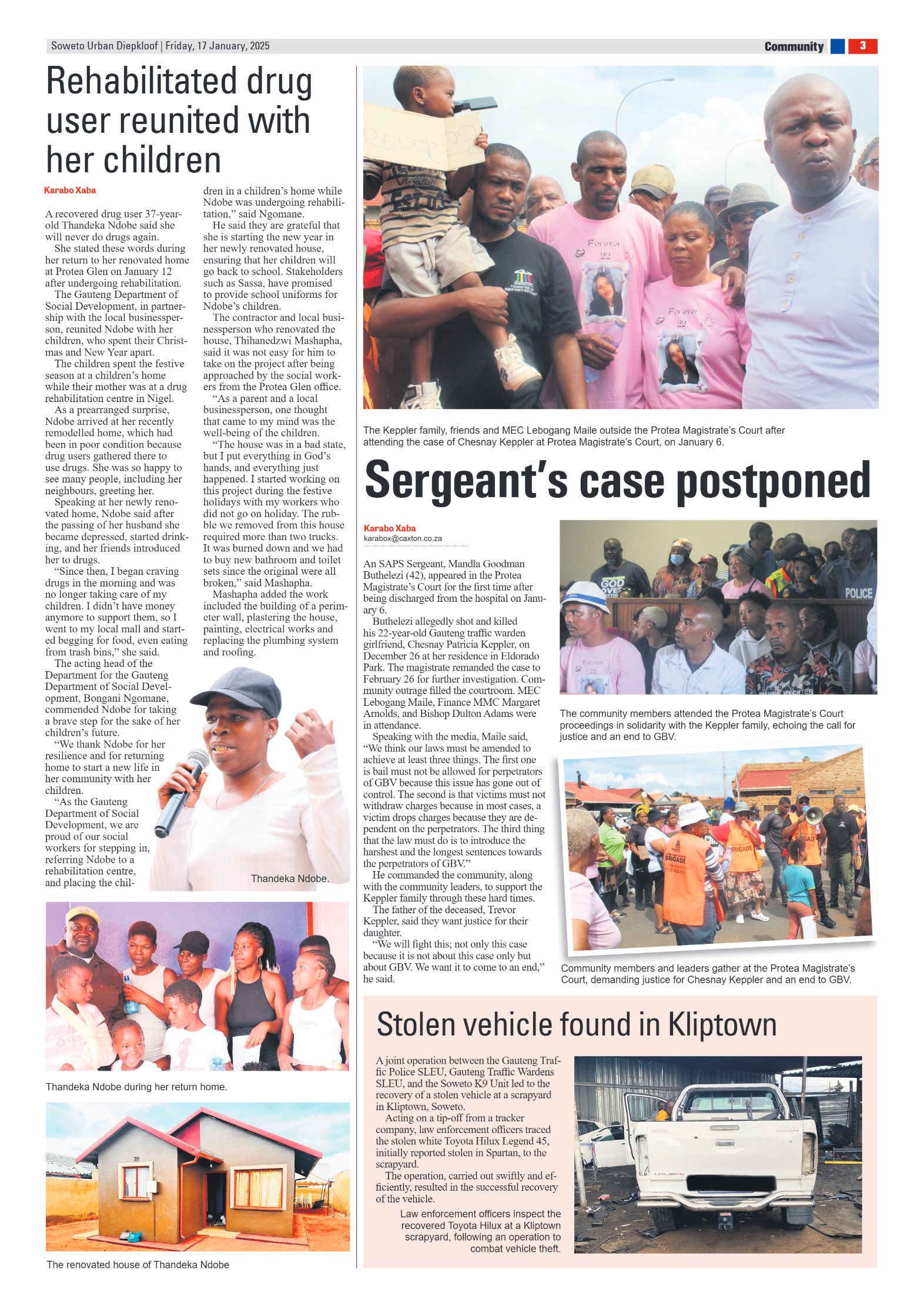 Diepkloof: 17 January 2025 page 3