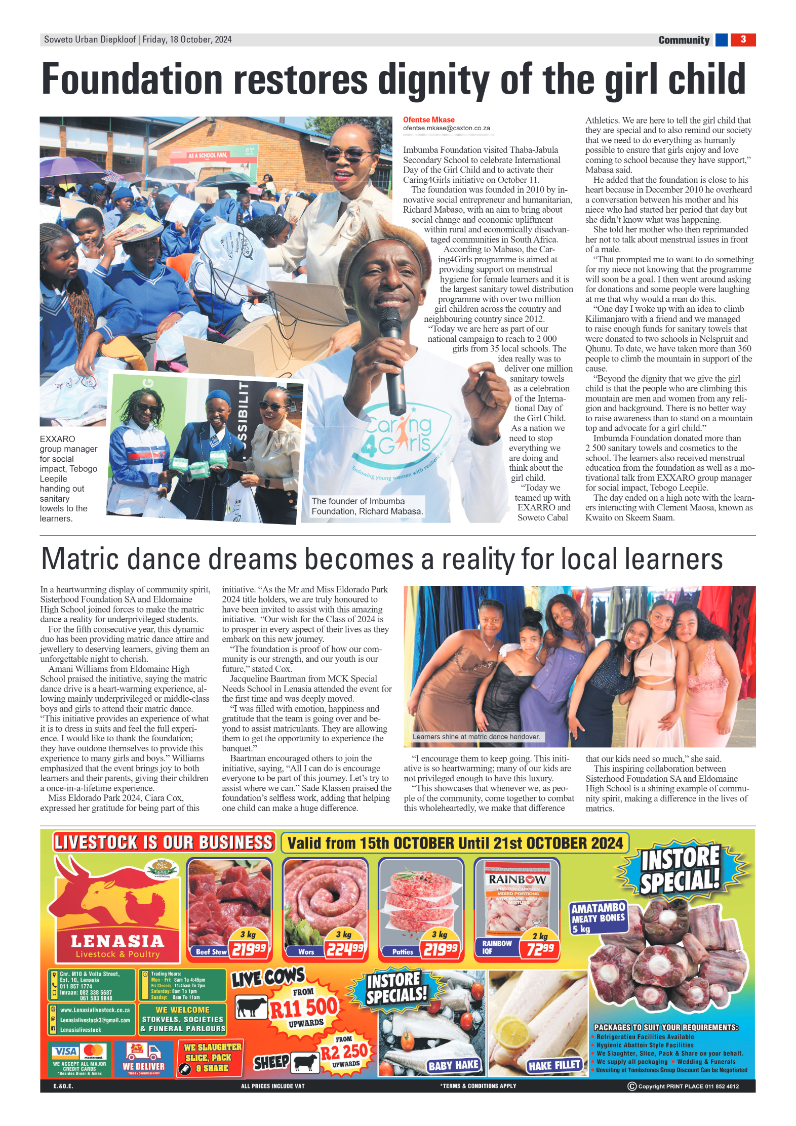 Diepkloof: 18 October 2024 page 3