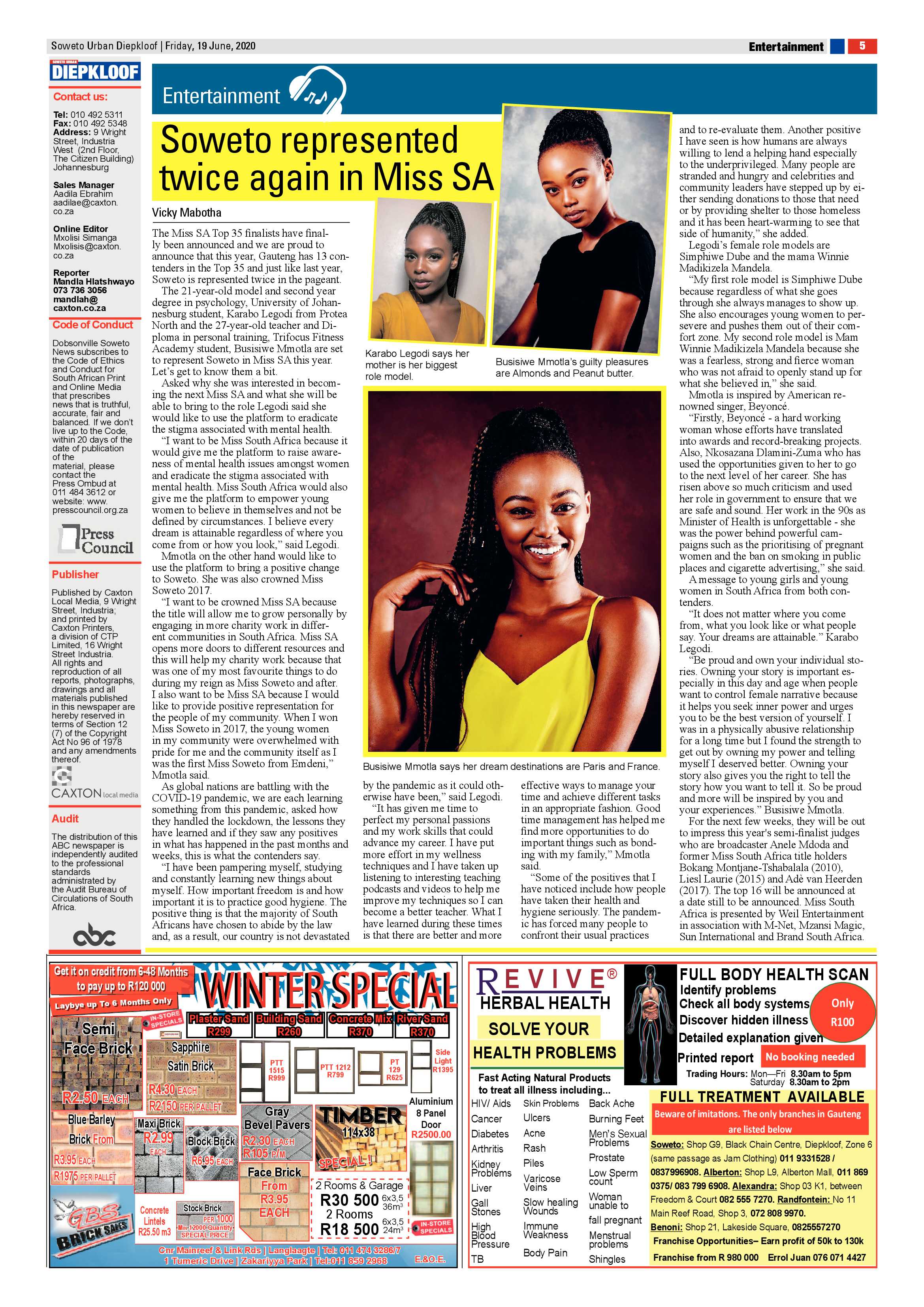 Diepkloof June 19, 2020 page 5
