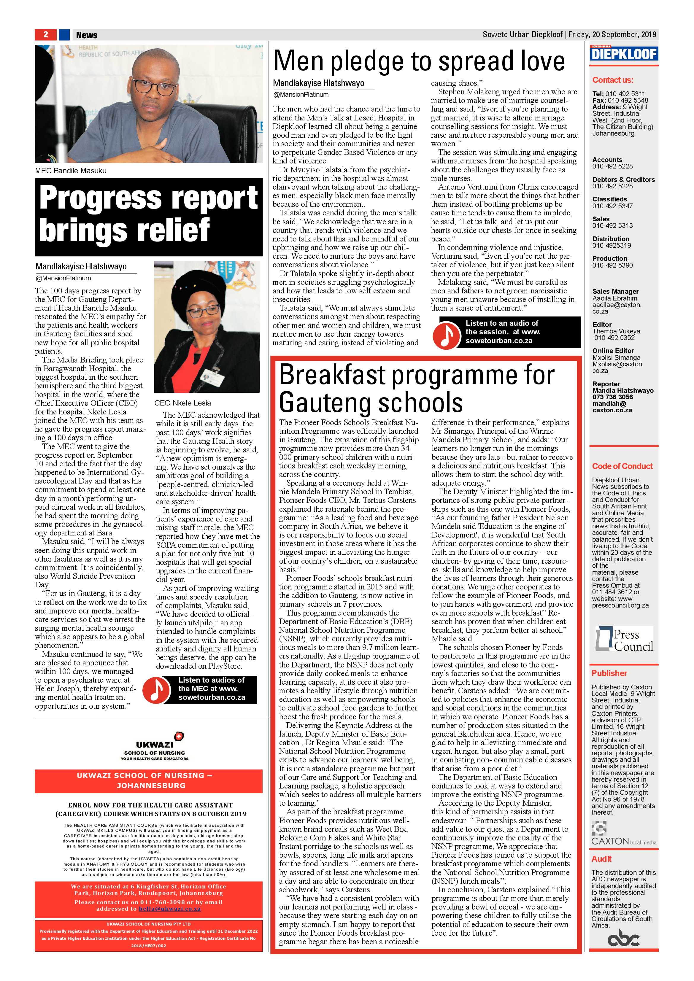 Diepkloof News – September 20, 2019 page 2
