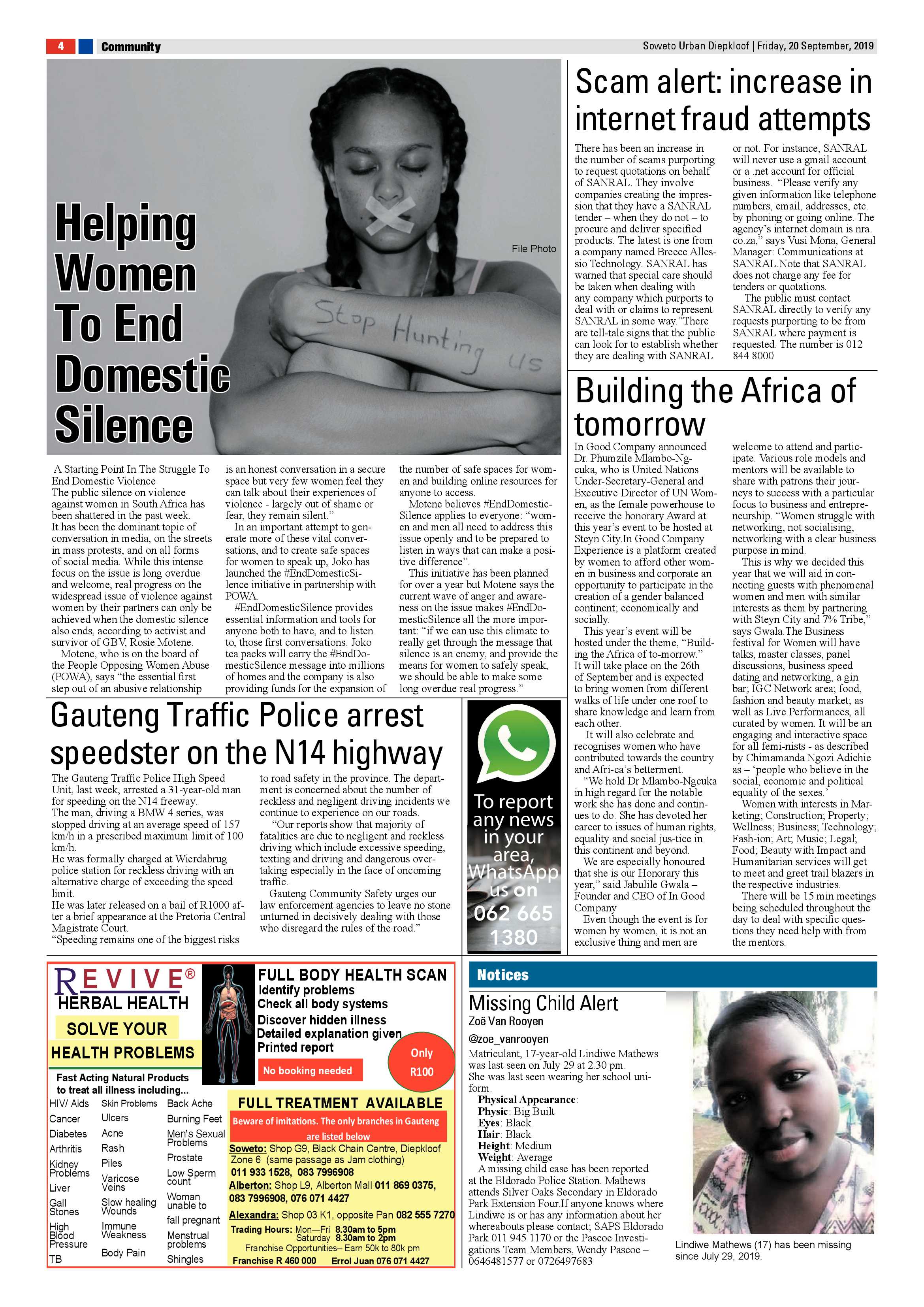Diepkloof News – September 20, 2019 page 4