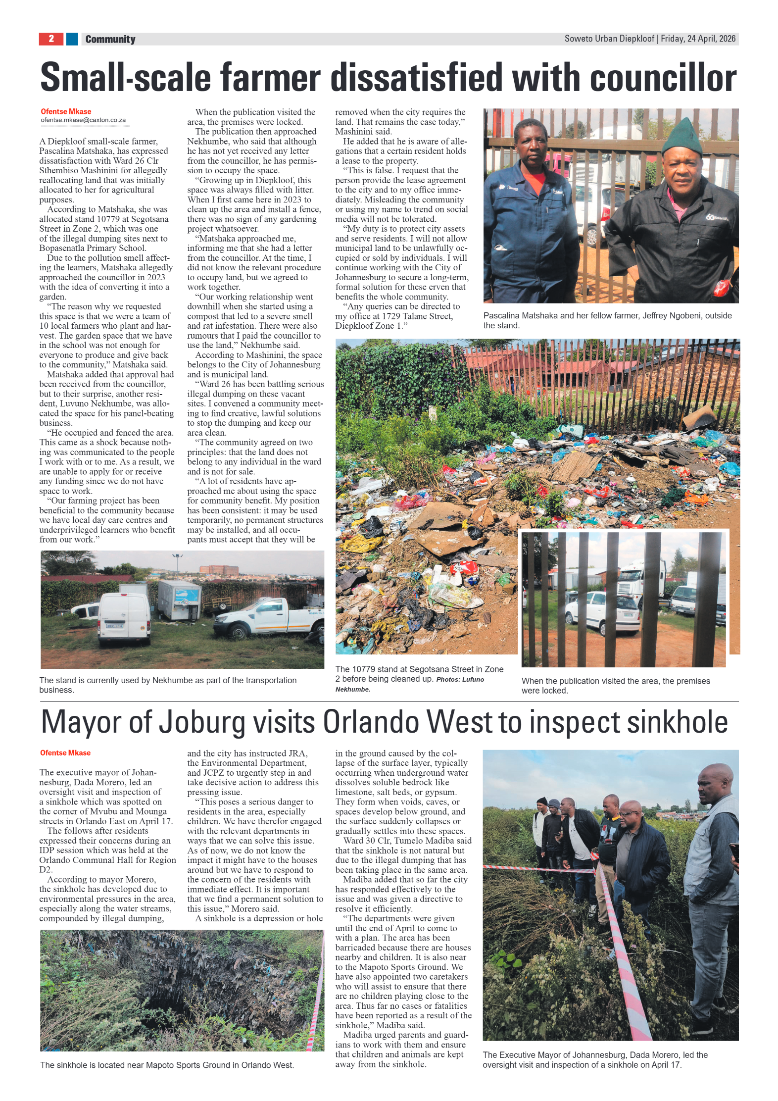 Diepkloof: 24 April 2026 page 2