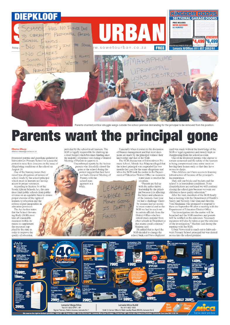 Diepkloof: 25 August 2023 page 1