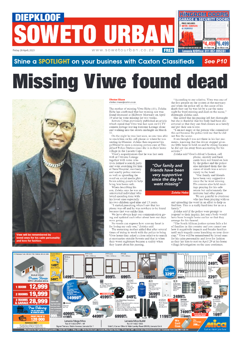 Diepkloof: 28 April 2023 page 1