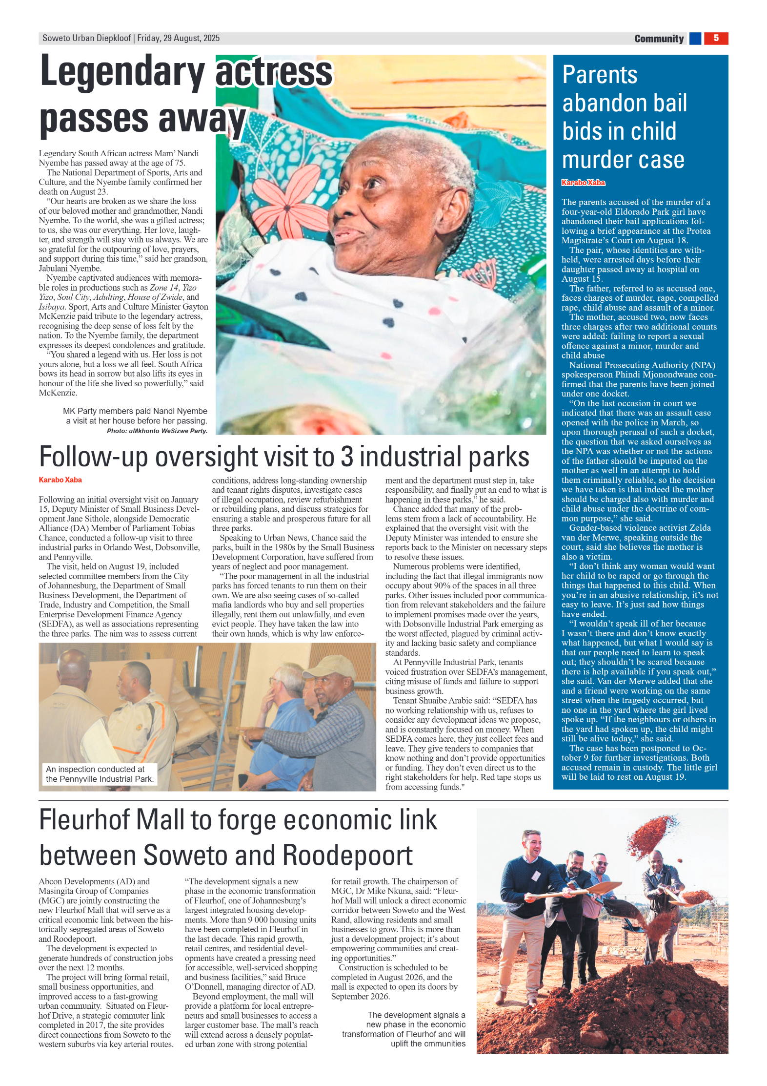 Diepkloof: 29 August 2025 page 5