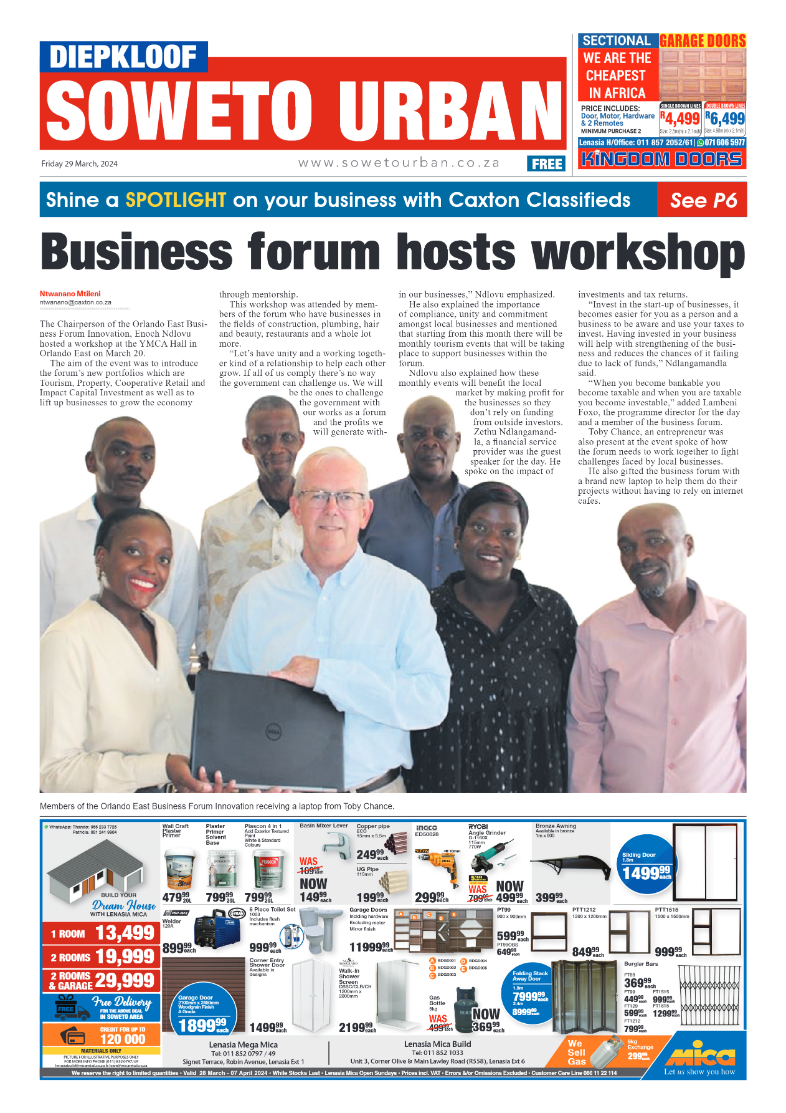 Diepkloof: 29 March 2024 page 1