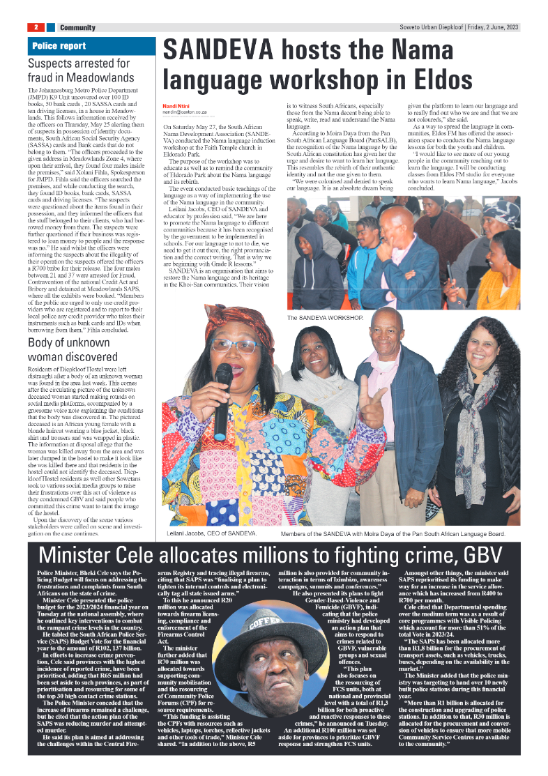 Diepkloof: 02 June 2023 page 2