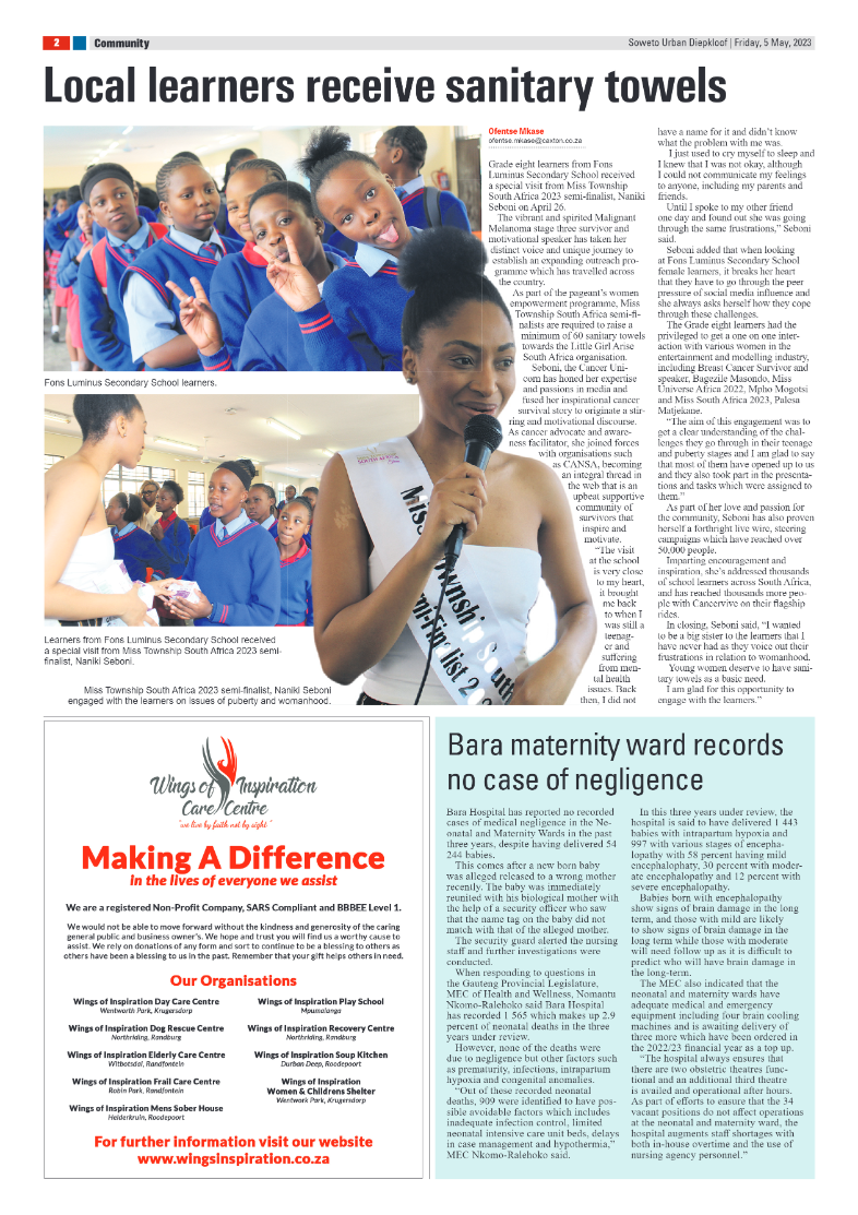 Diepkloof: 5 May 2023 page 2