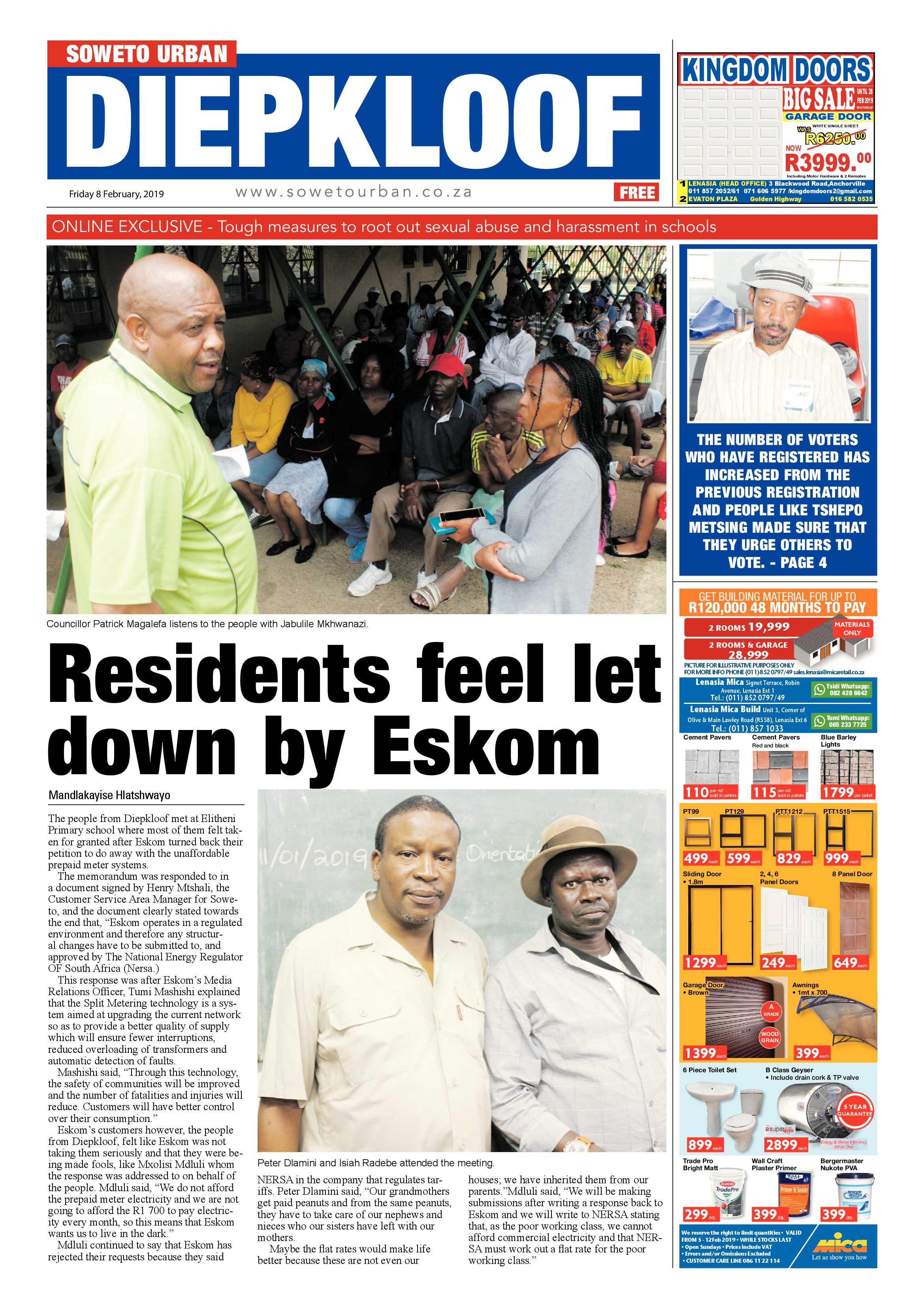 Diepkloof News – February 8, 2019 page 1