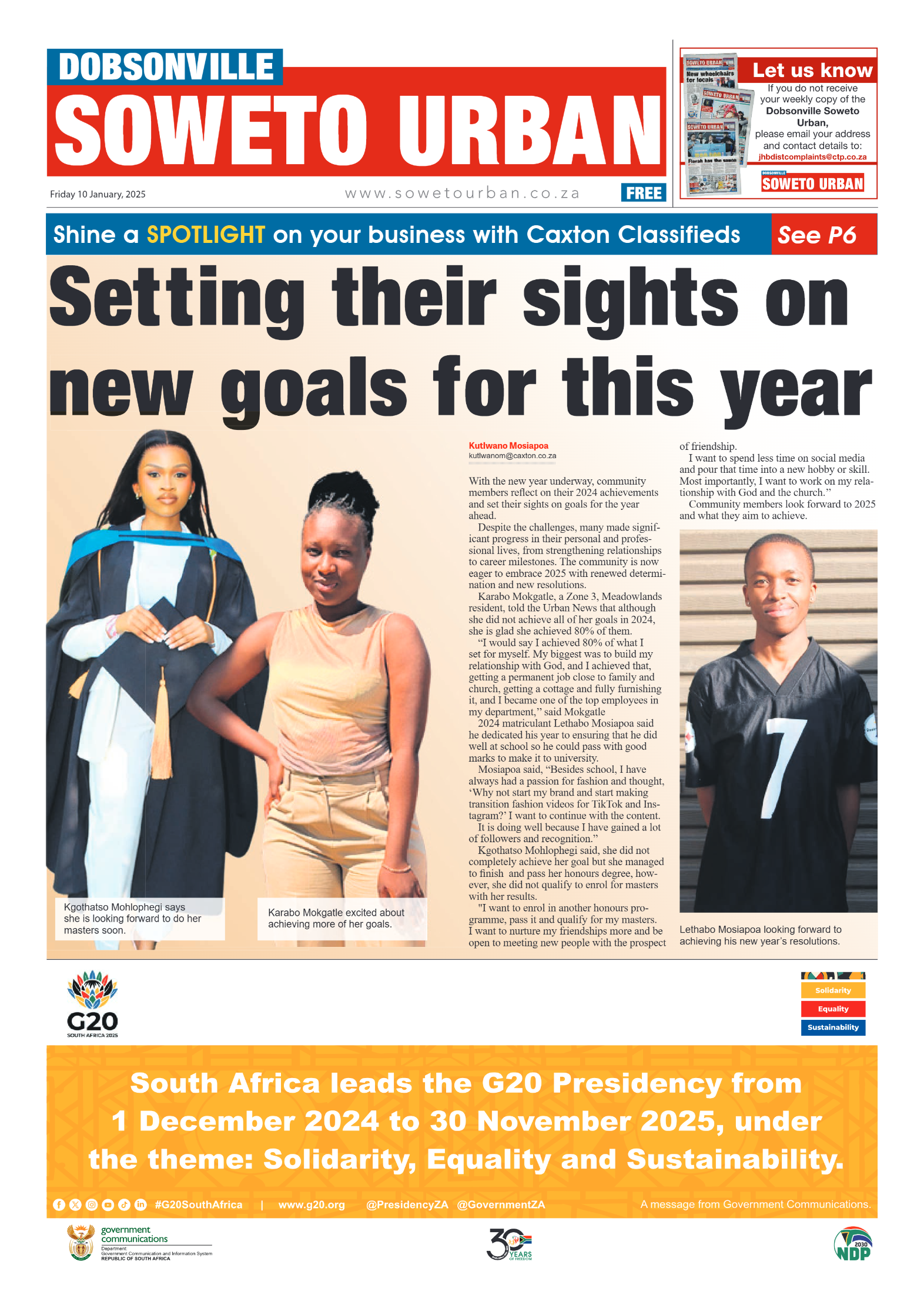 Dobsonville: 10 January 2025 page 1