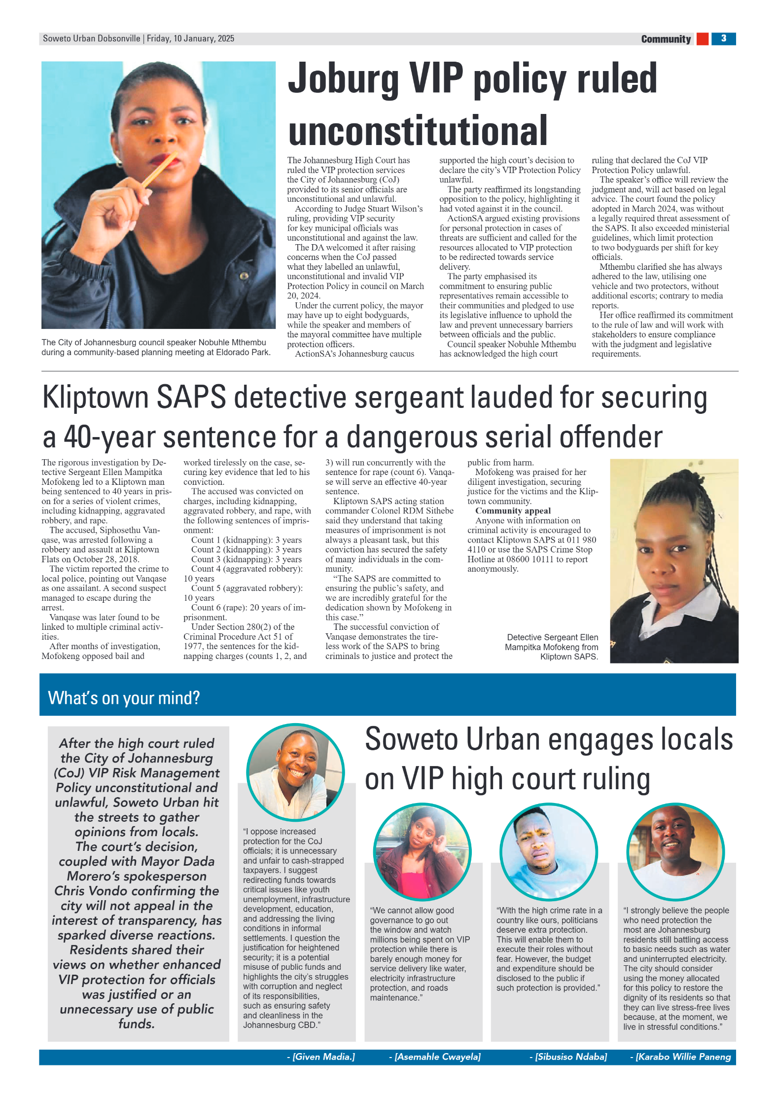 Dobsonville: 10 January 2025 page 3