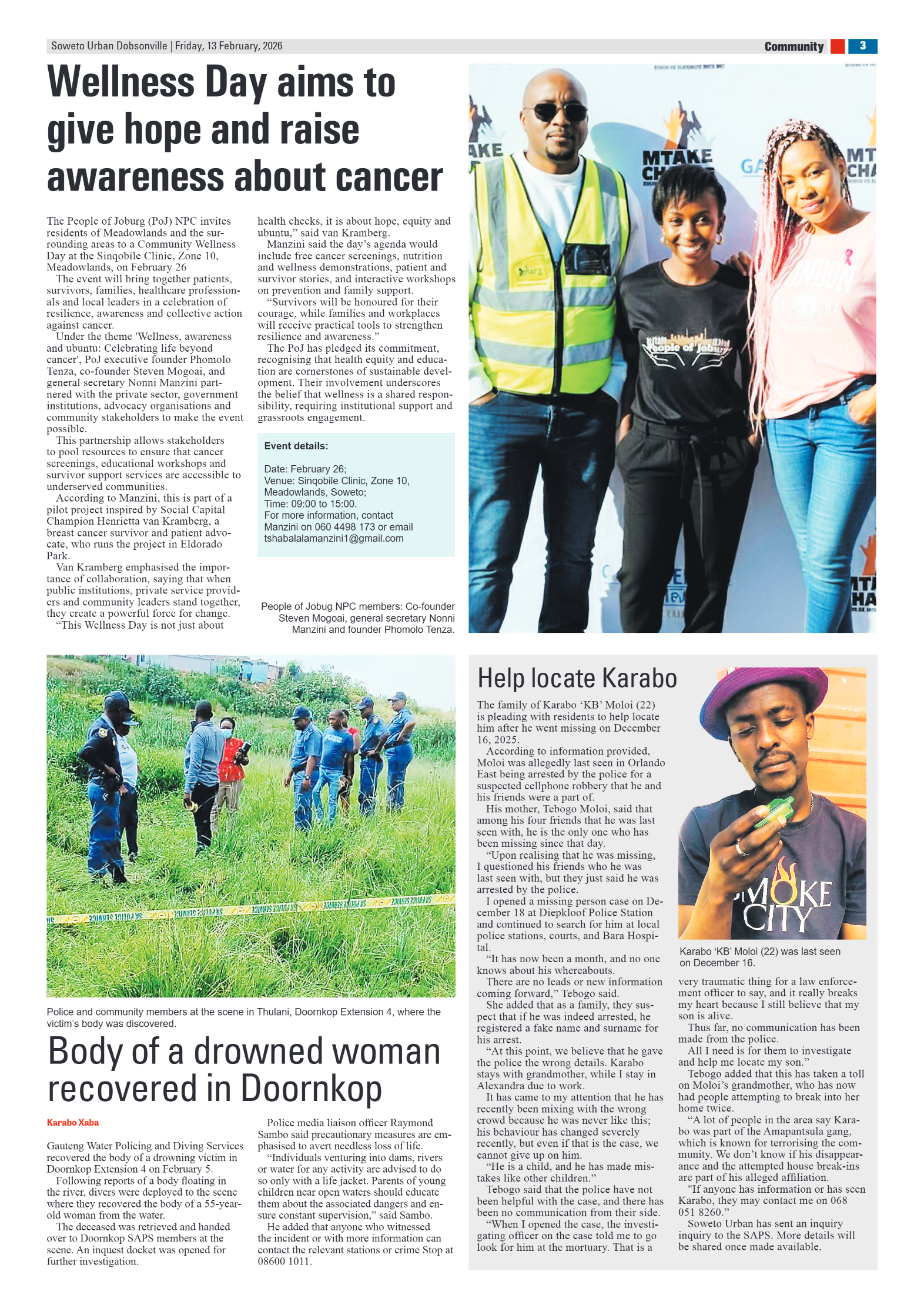 Dobsonville: 13 February 2026 page 3