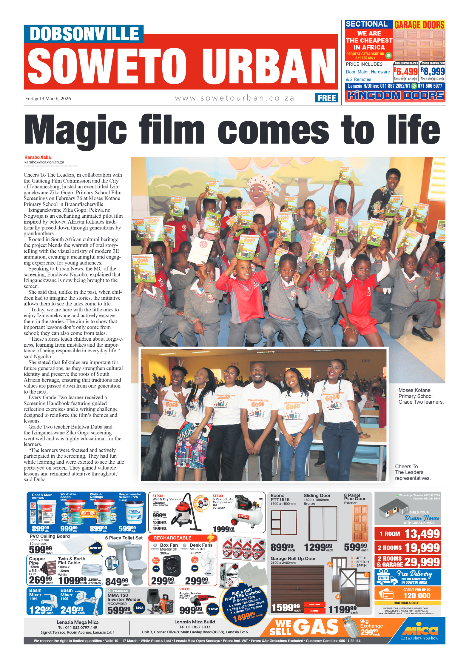 Dobsonville: 13 March 2026 page 1