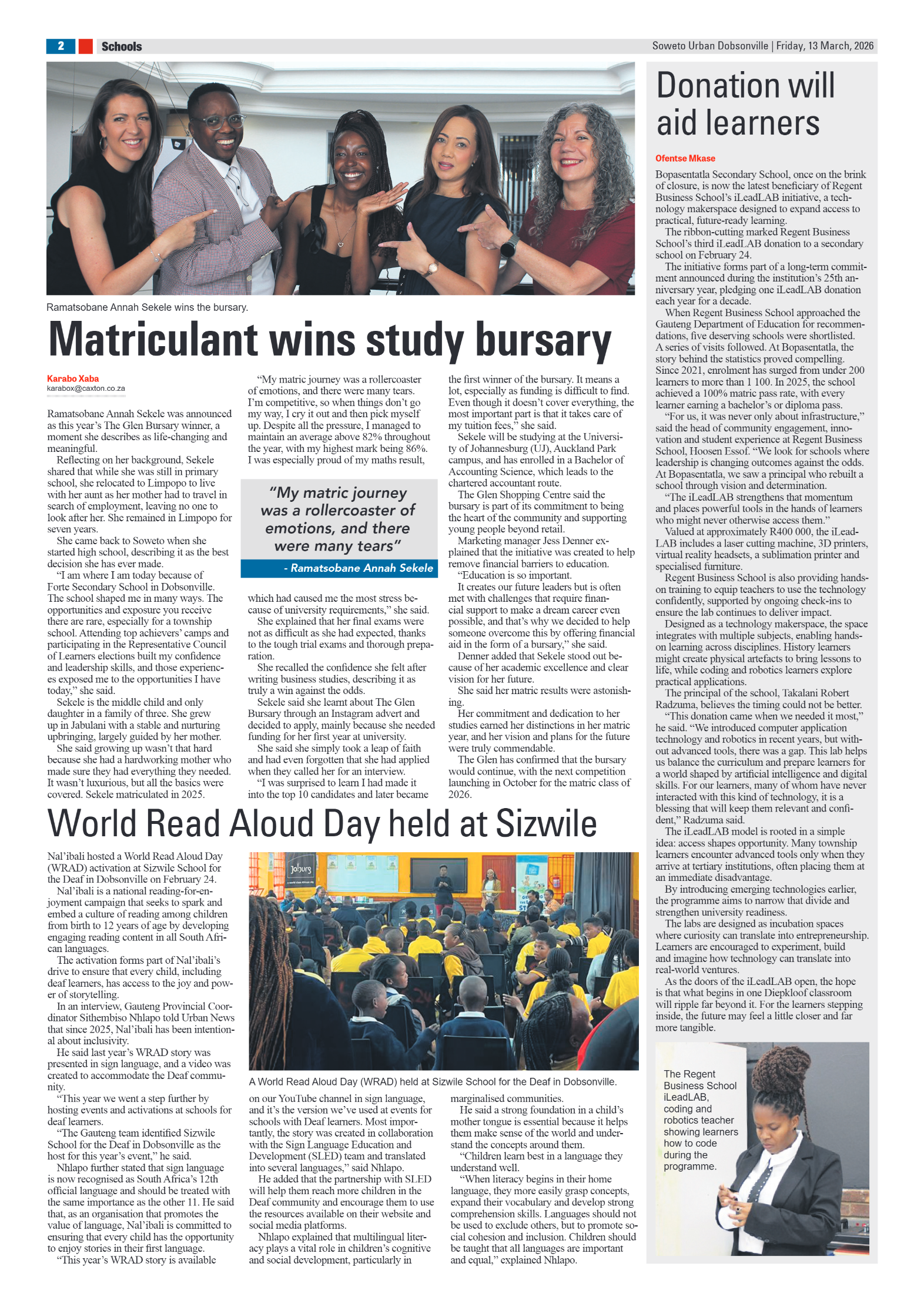 Dobsonville: 13 March 2026 page 2