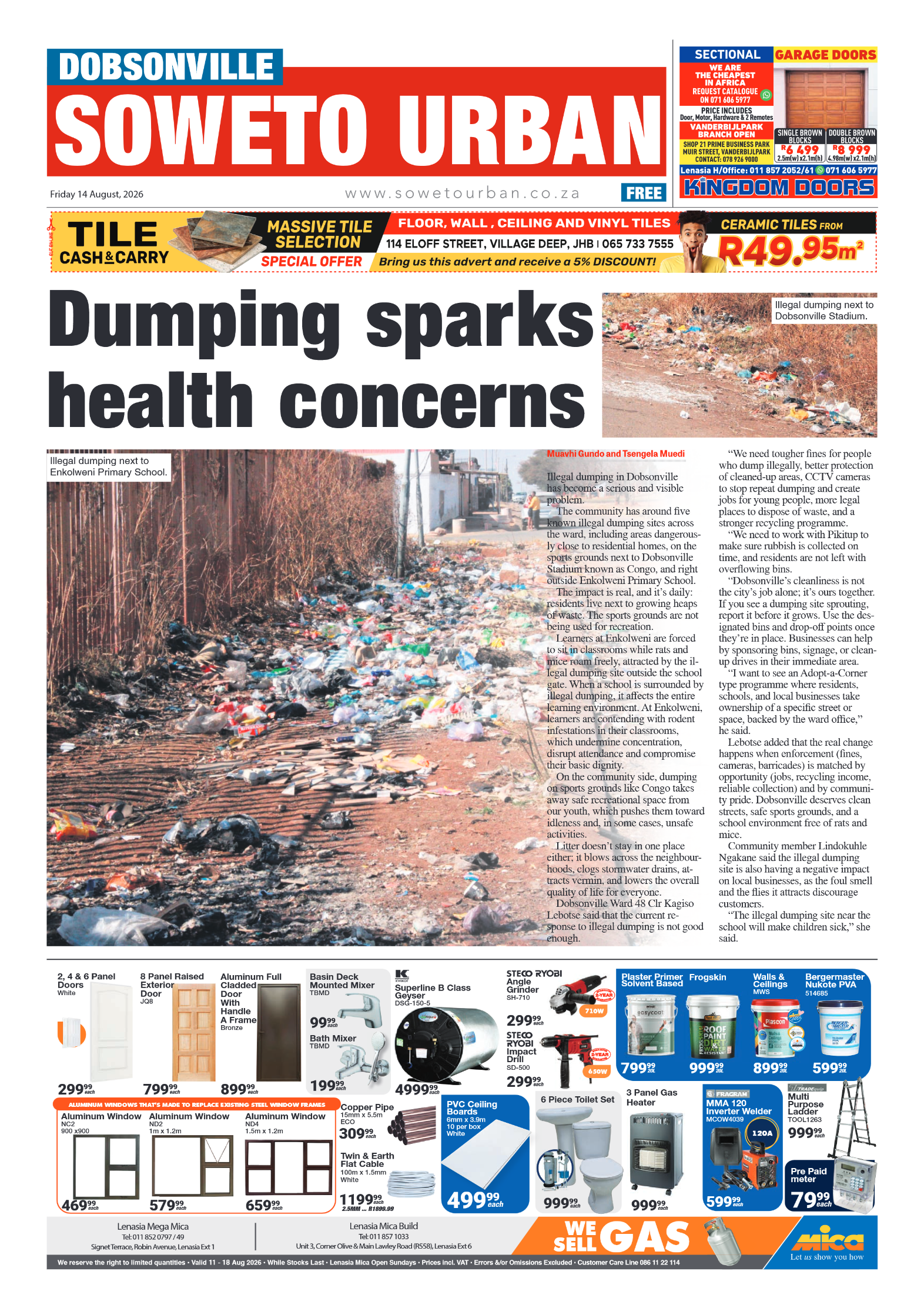 Dobsonville 14 August 2026 page 1
