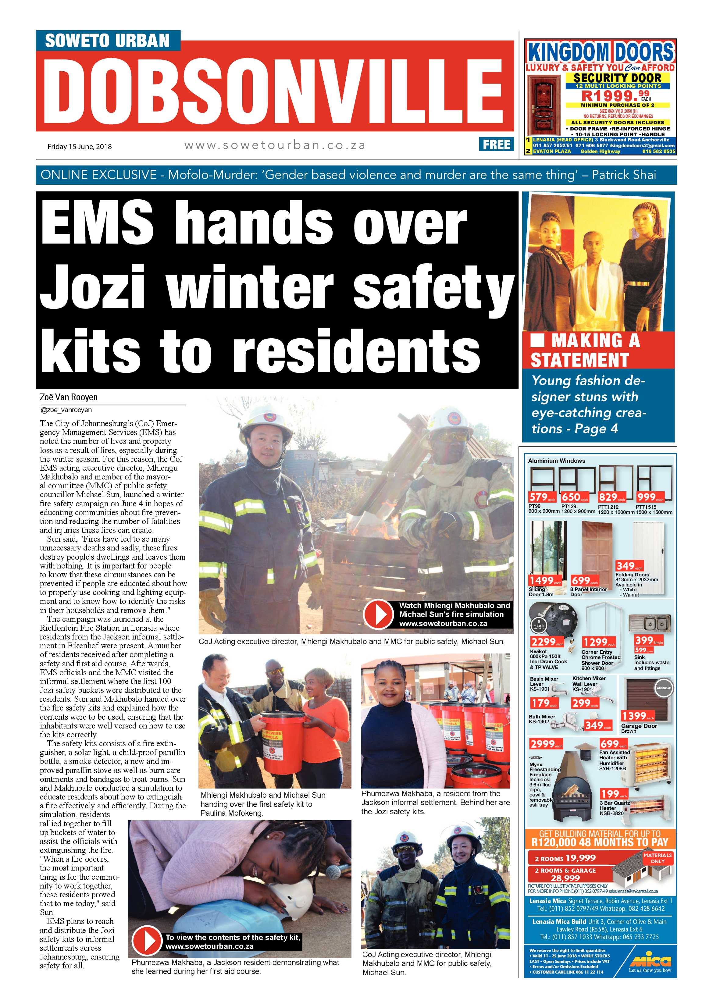 Dobsonville– June 15, 2018 issue page 1