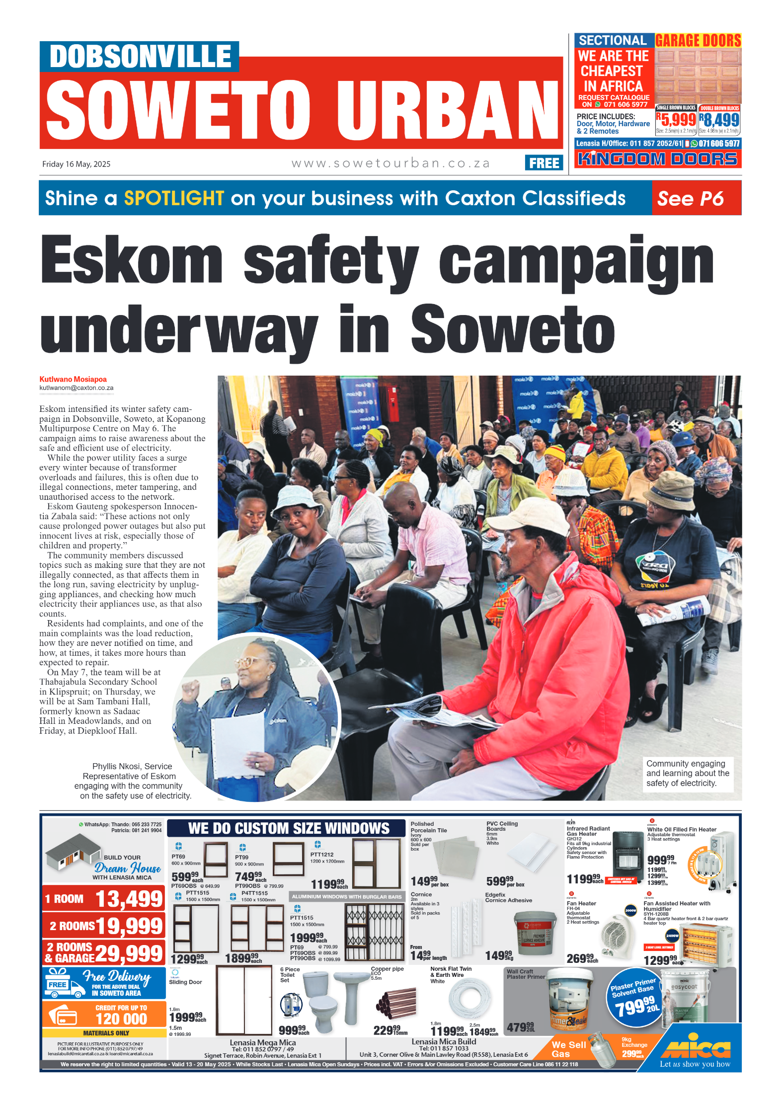 Dobsonville: 16 May 2025 page 1