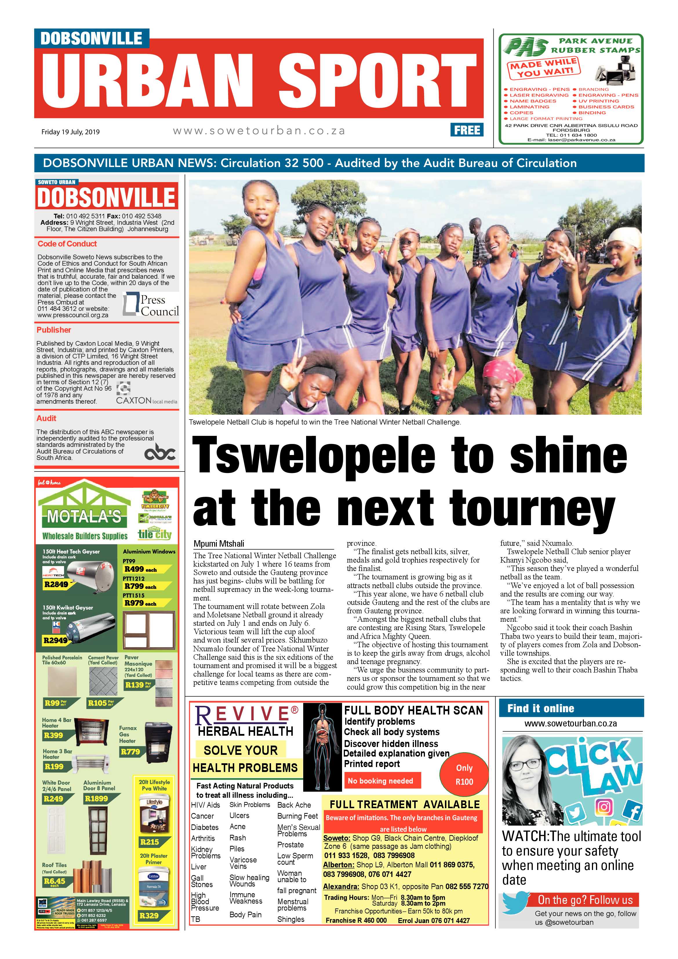 Dobsonville News – July 19, 2019 page 12