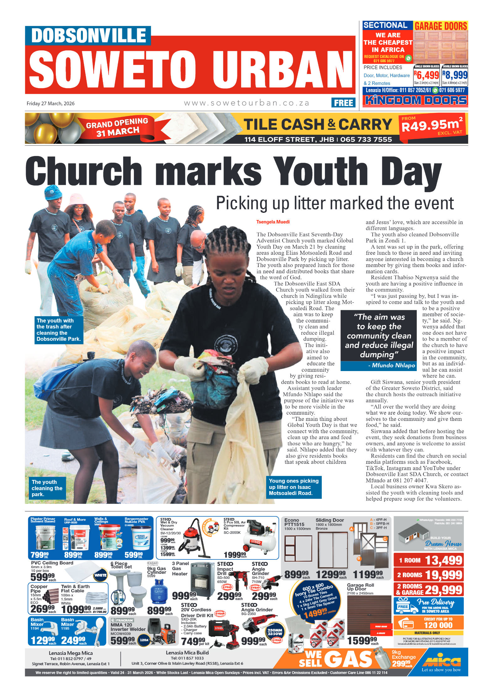 Dobsonville: 27 March 2026 page 1