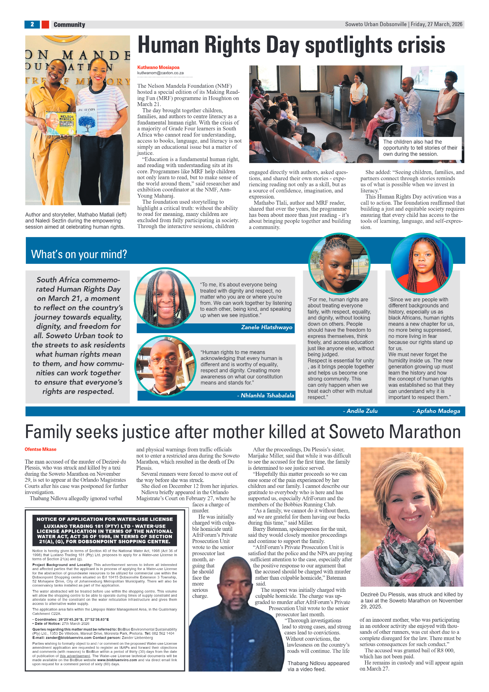 Dobsonville: 27 March 2026 page 2