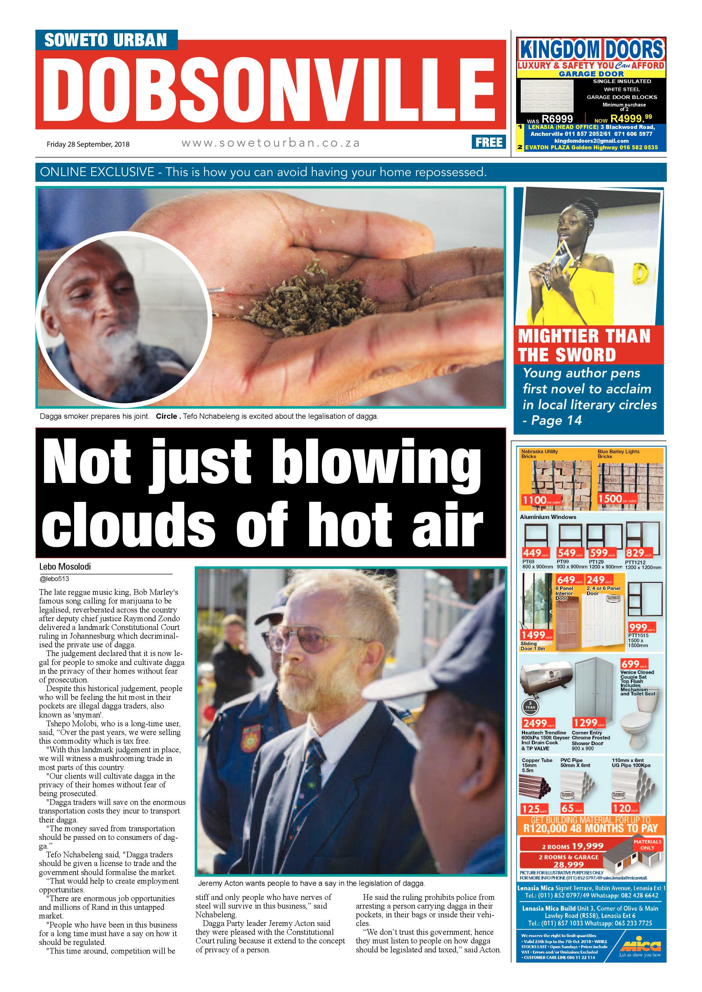 Dobsonville – September 28, 2018 issue page 1