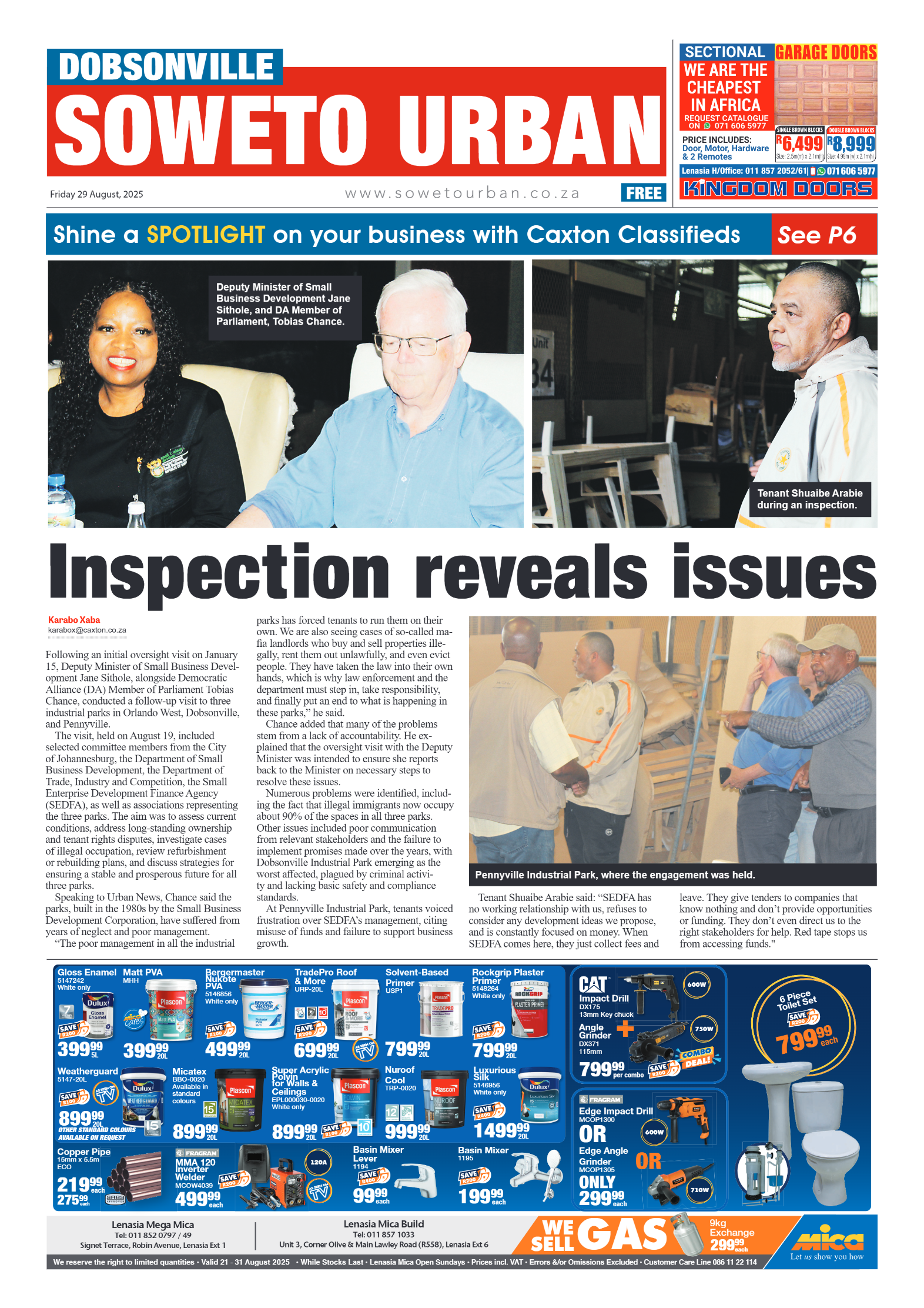 Dobsonville: 29 August 2025 page 1