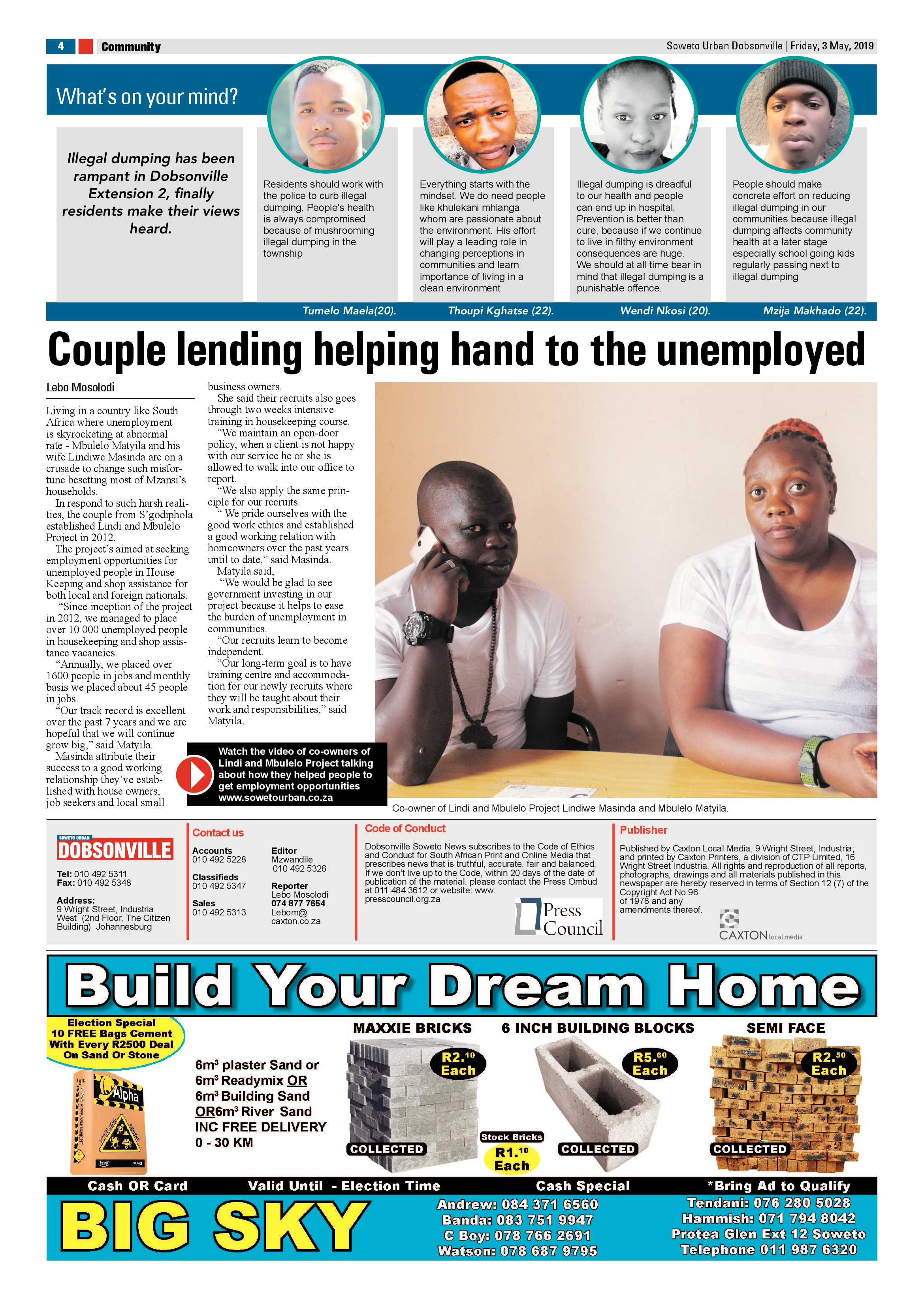 Dobsonville News – May 03, 2019 page 4