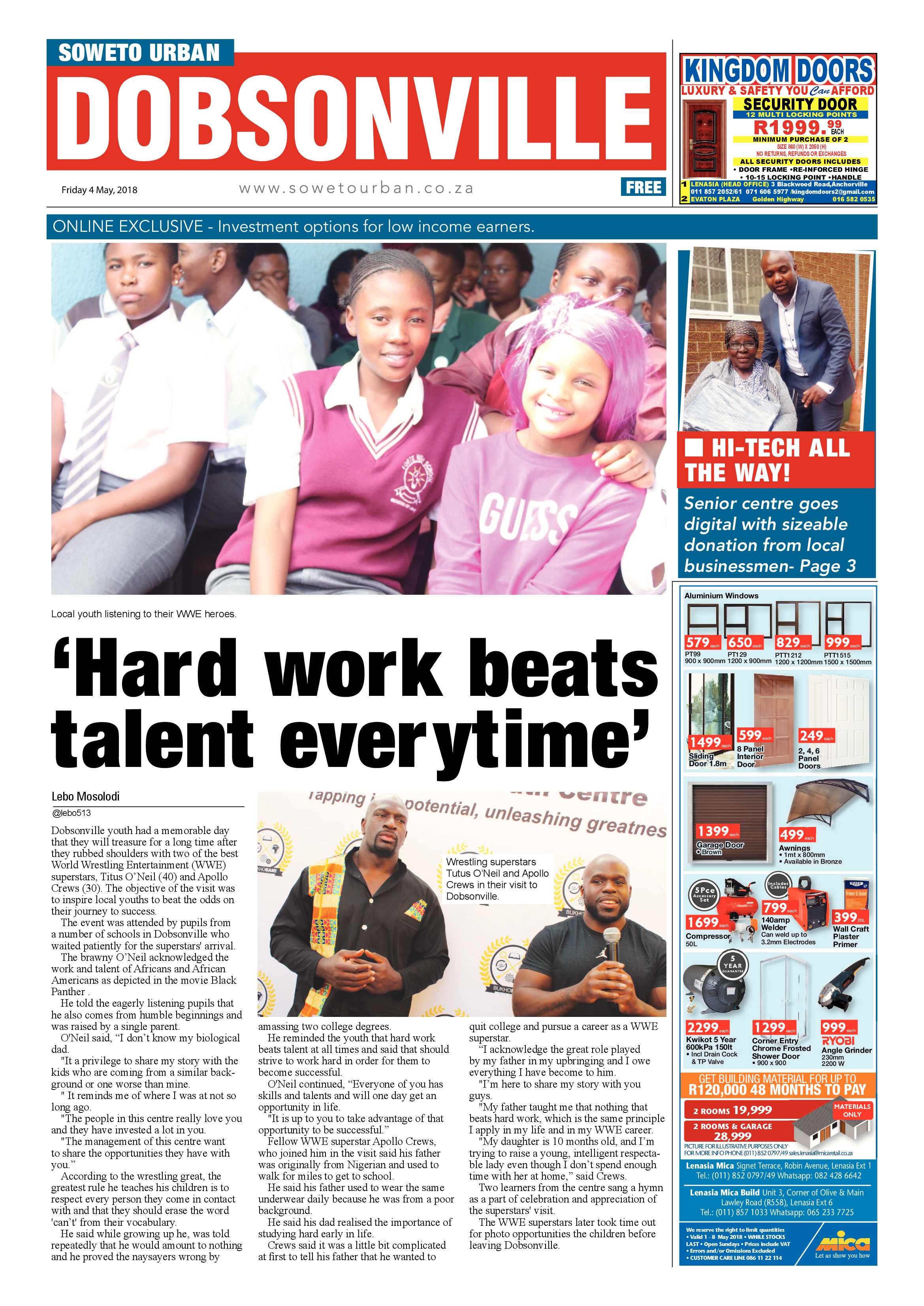 Dobsonville – May 4, 2018 issue page 1