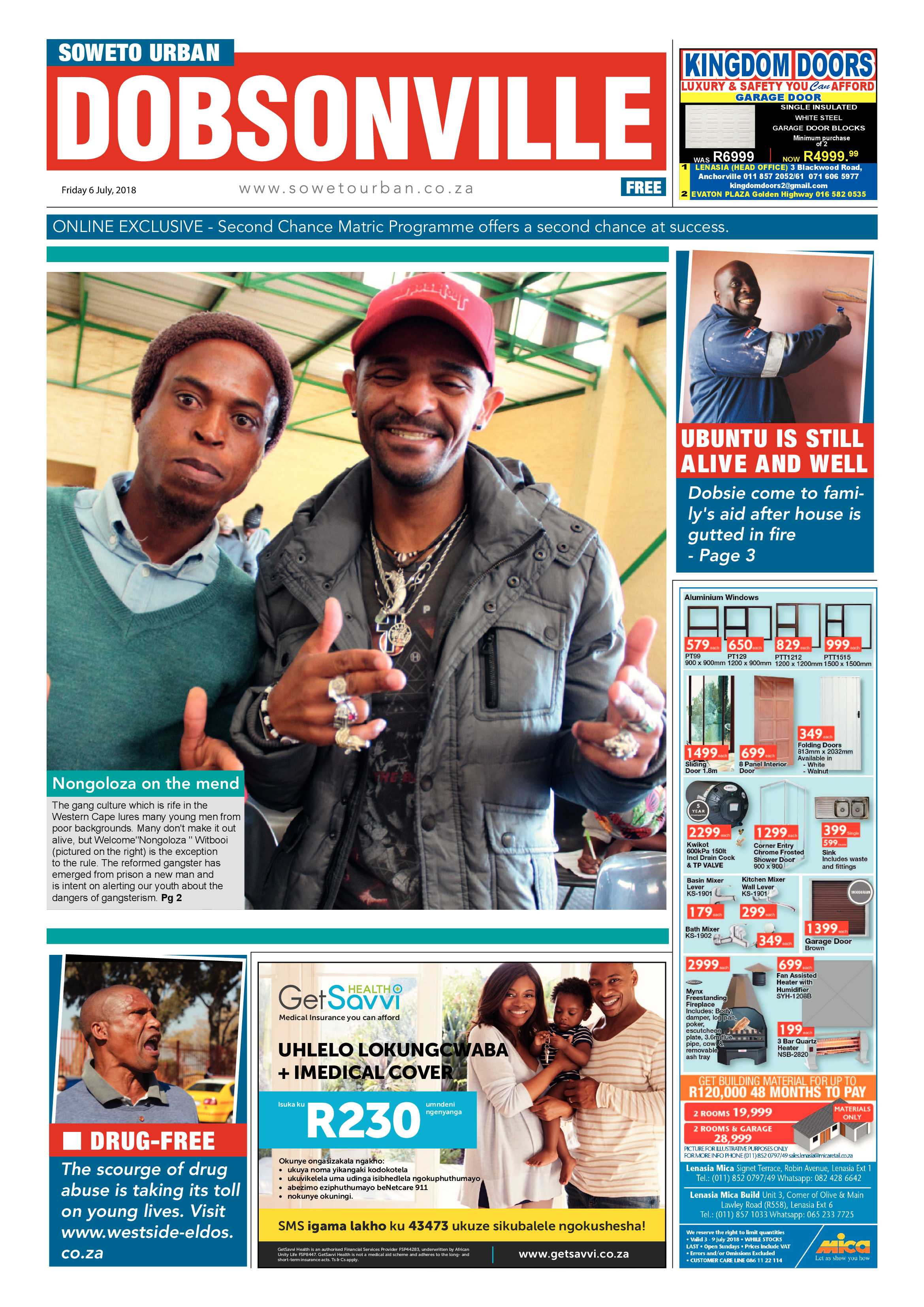 Dobsonville – July 6, 2018 issue page 1