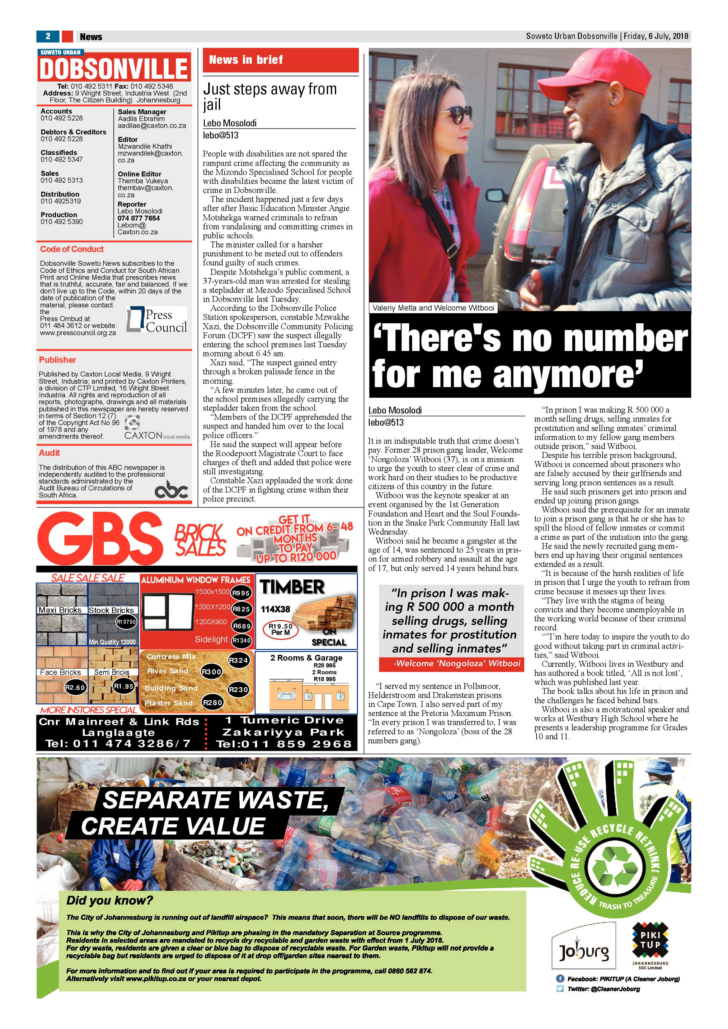 Dobsonville – July 6, 2018 issue page 2