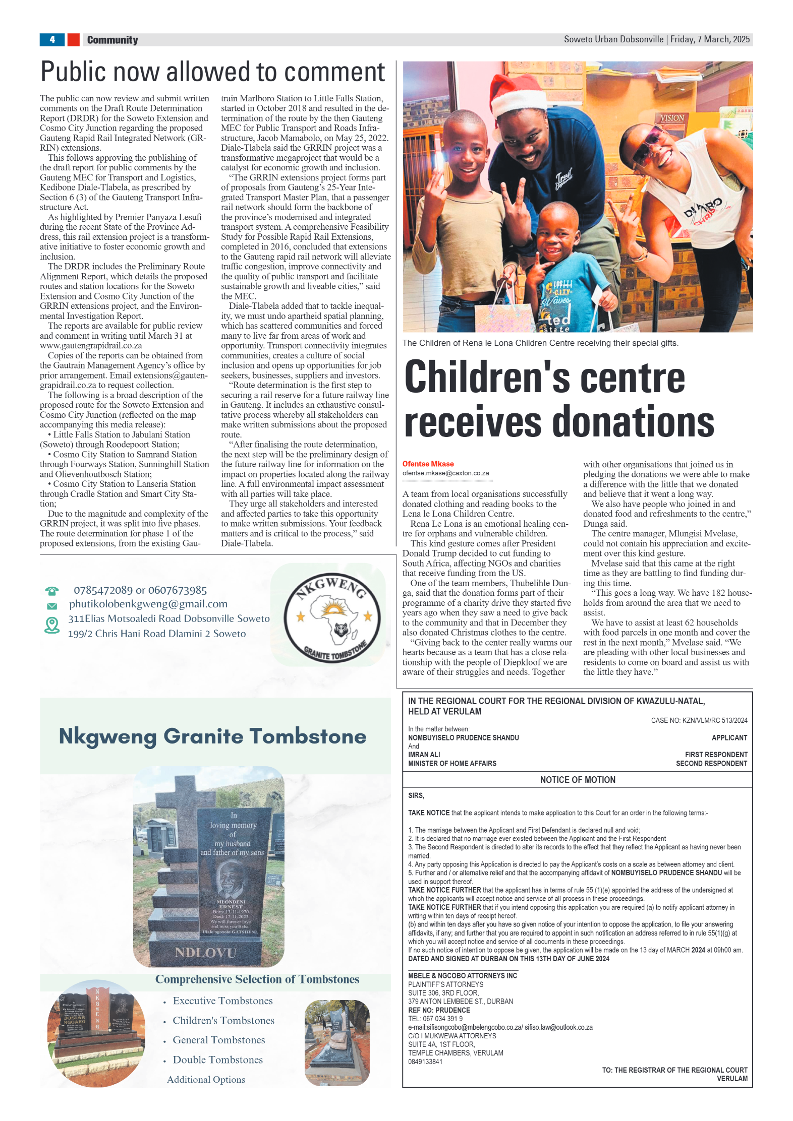 Dobsonville: 07 March 2025 page 4
