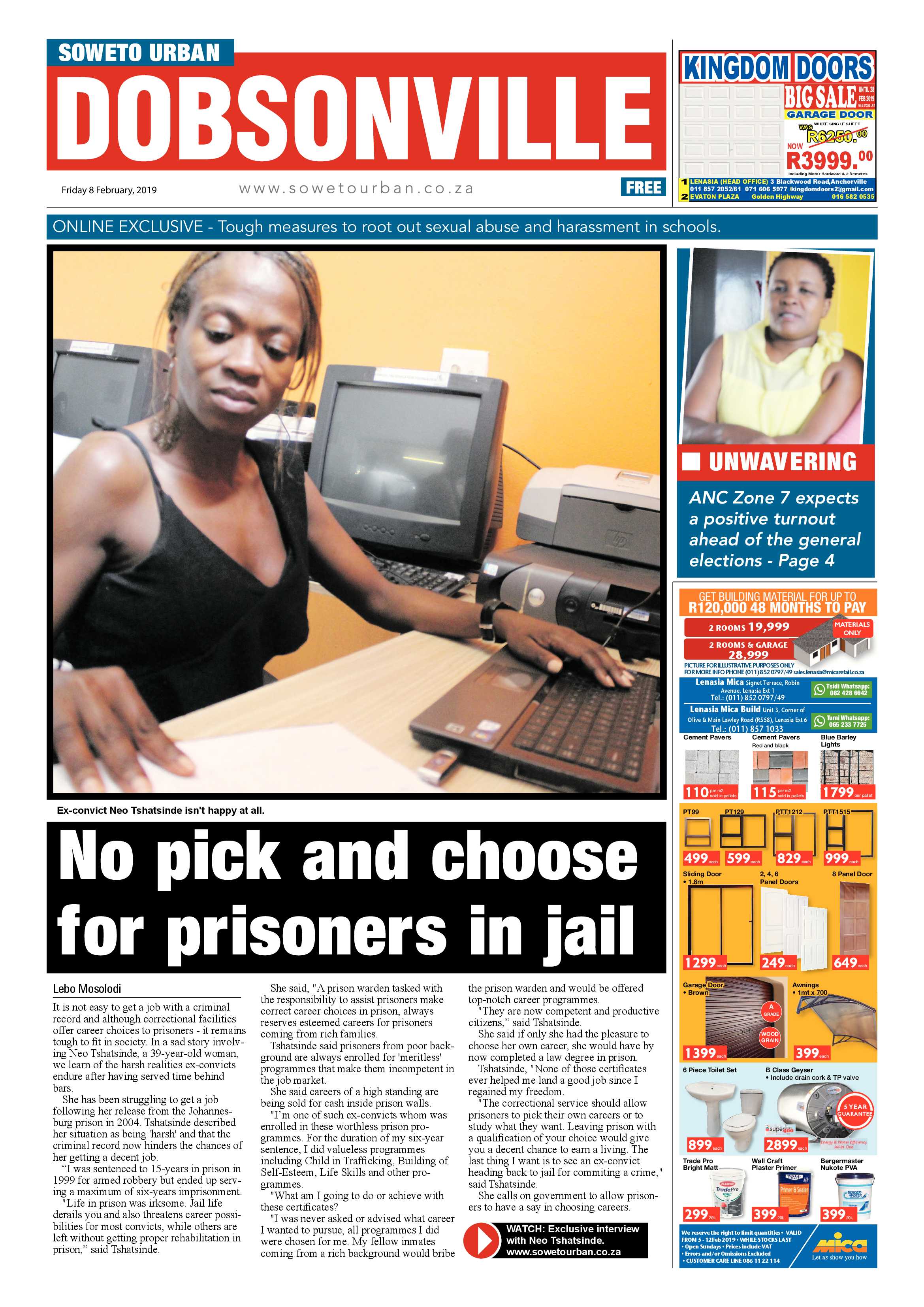 Dobsonville News – February 8, 2019 page 1