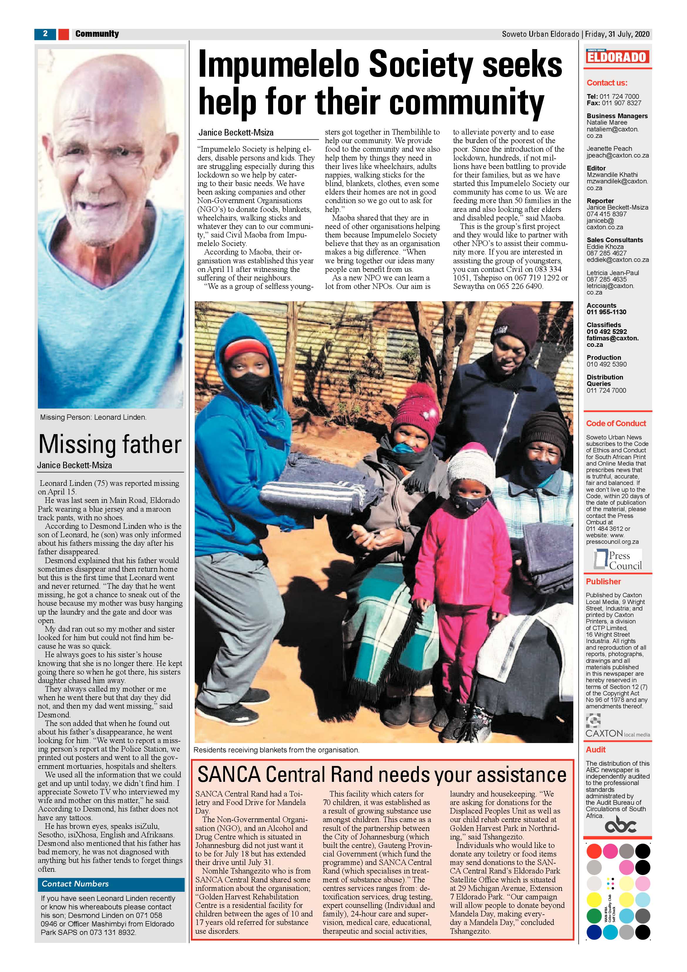 Eldos, August  7, 2020 page 2