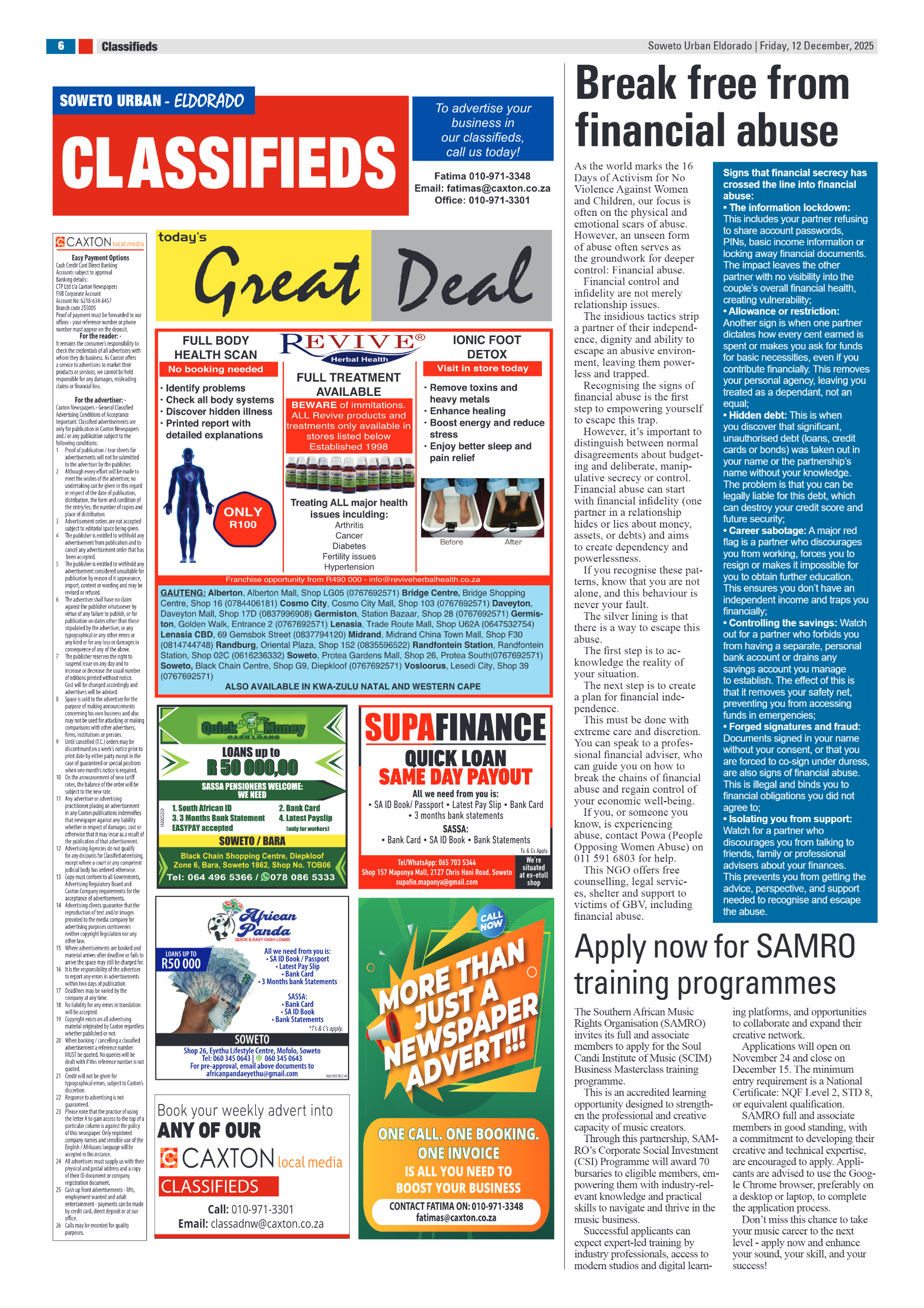 Eldorado: 12 December 2025 page 6