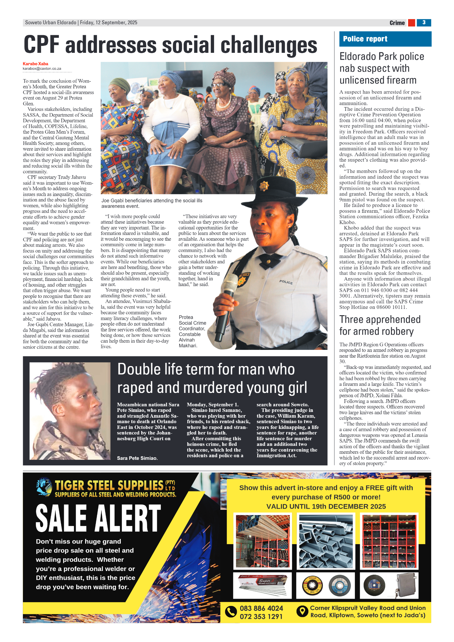 Eldorado: 12 September 2025 page 3