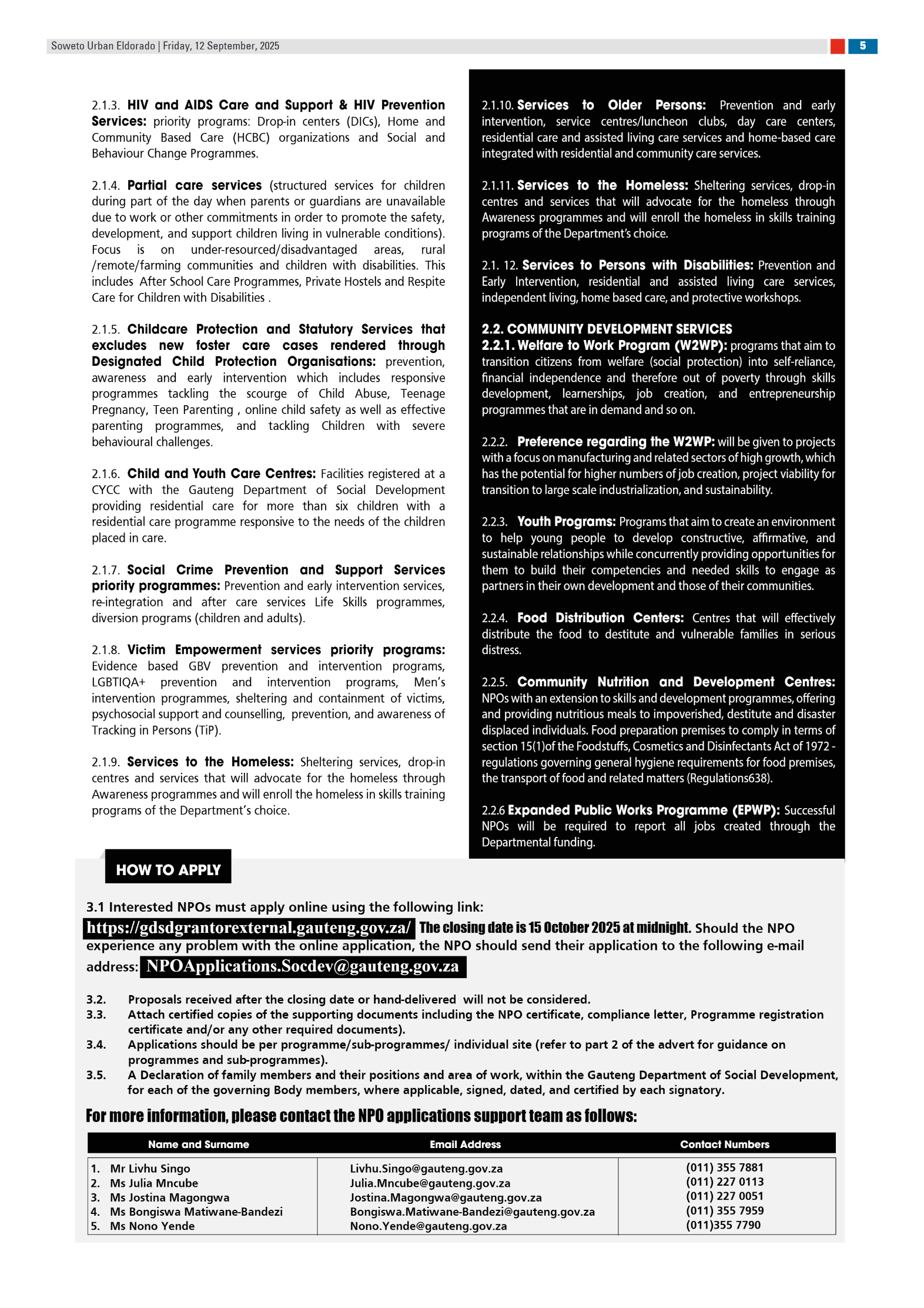 Eldorado: 12 September 2025 page 5