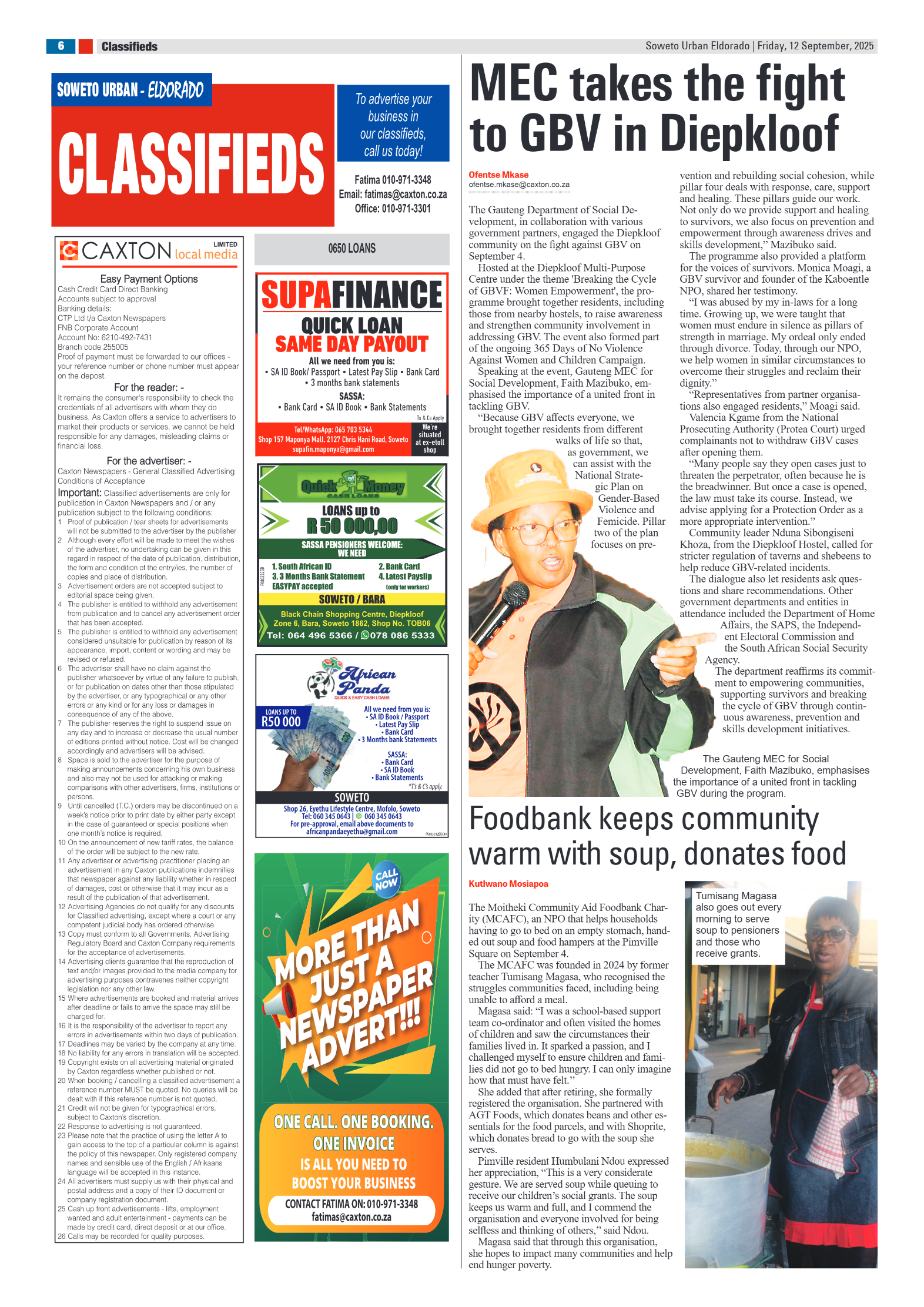 Eldorado: 12 September 2025 page 6