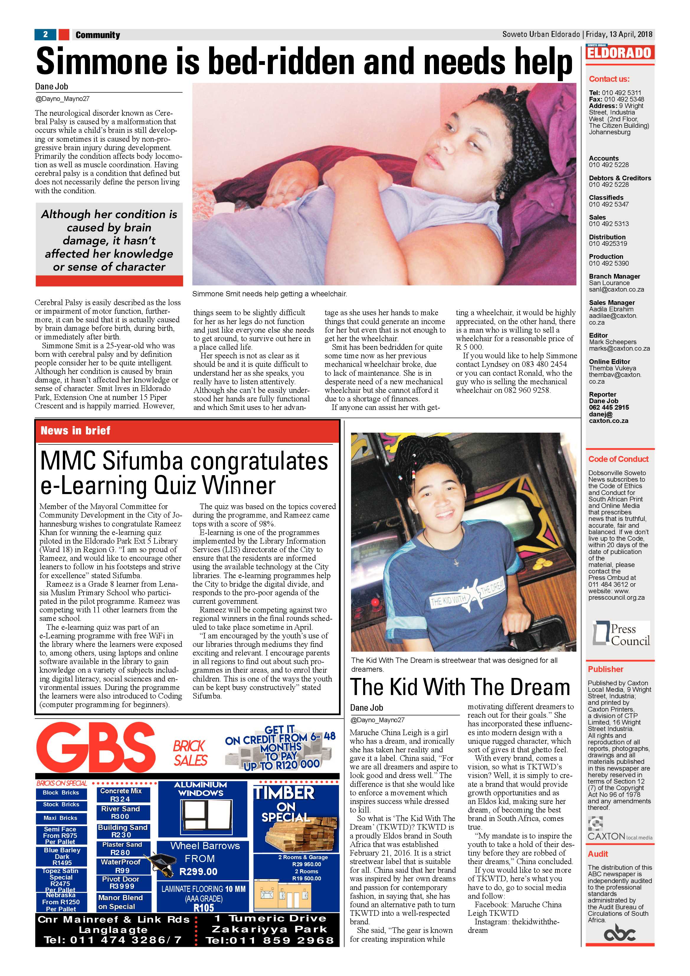 Eldorado Park – April 13, 2018 issue page 2