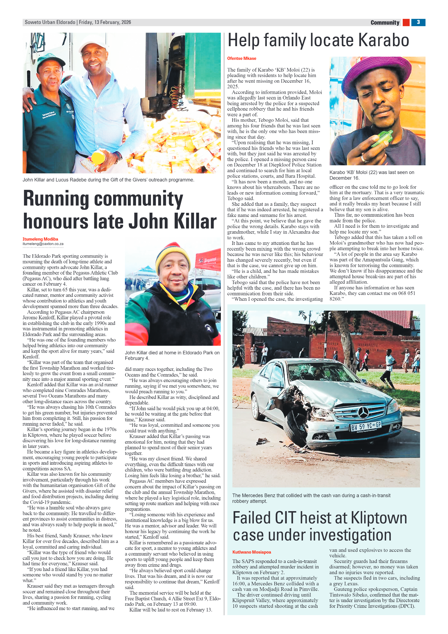 Eldorado: 13 February 2026 page 3