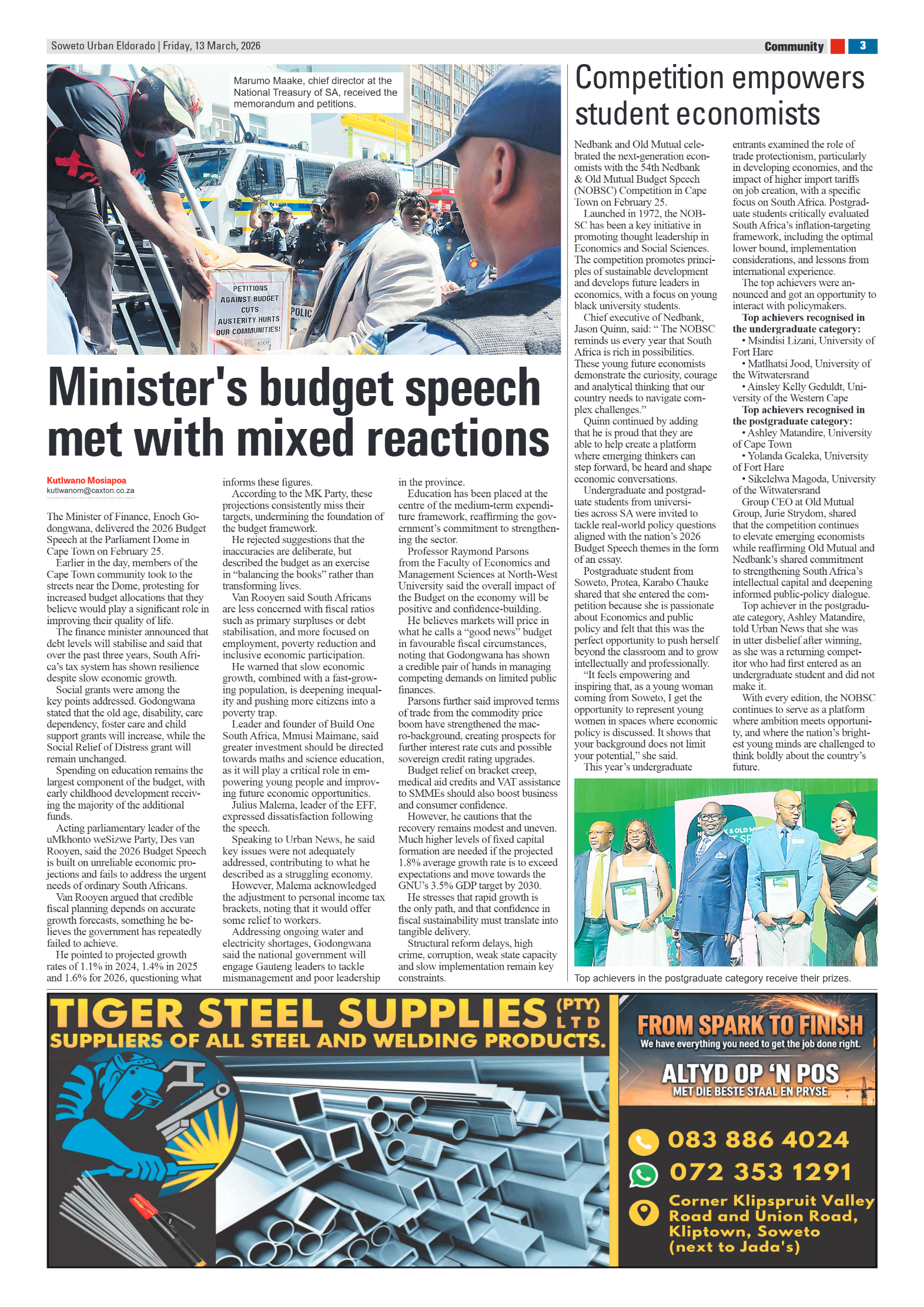 Eldorado: 13 March 2026 page 3