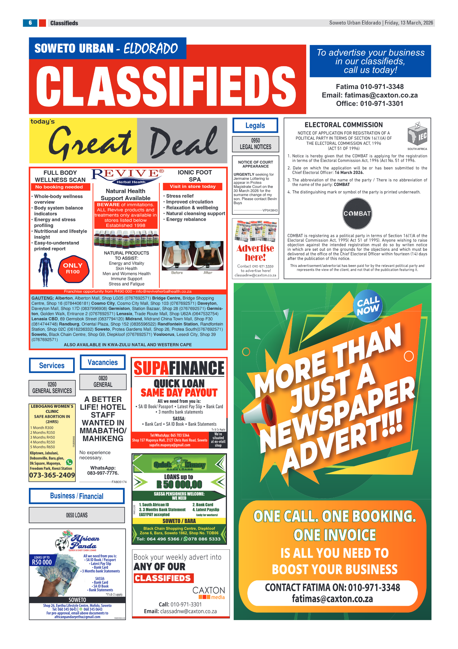 Eldorado: 13 March 2026 page 6