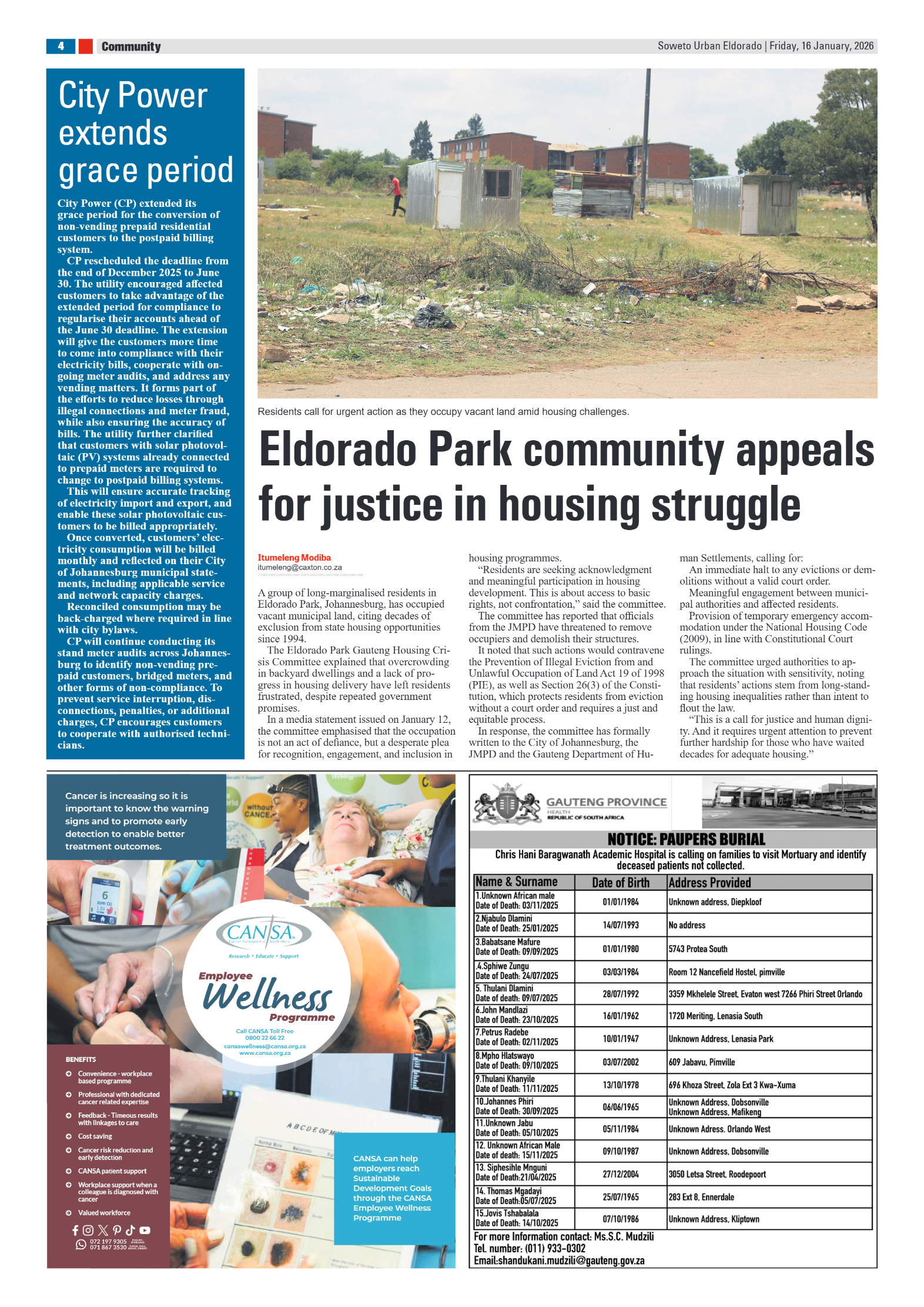 Eldorado: 16 January 2026 page 4