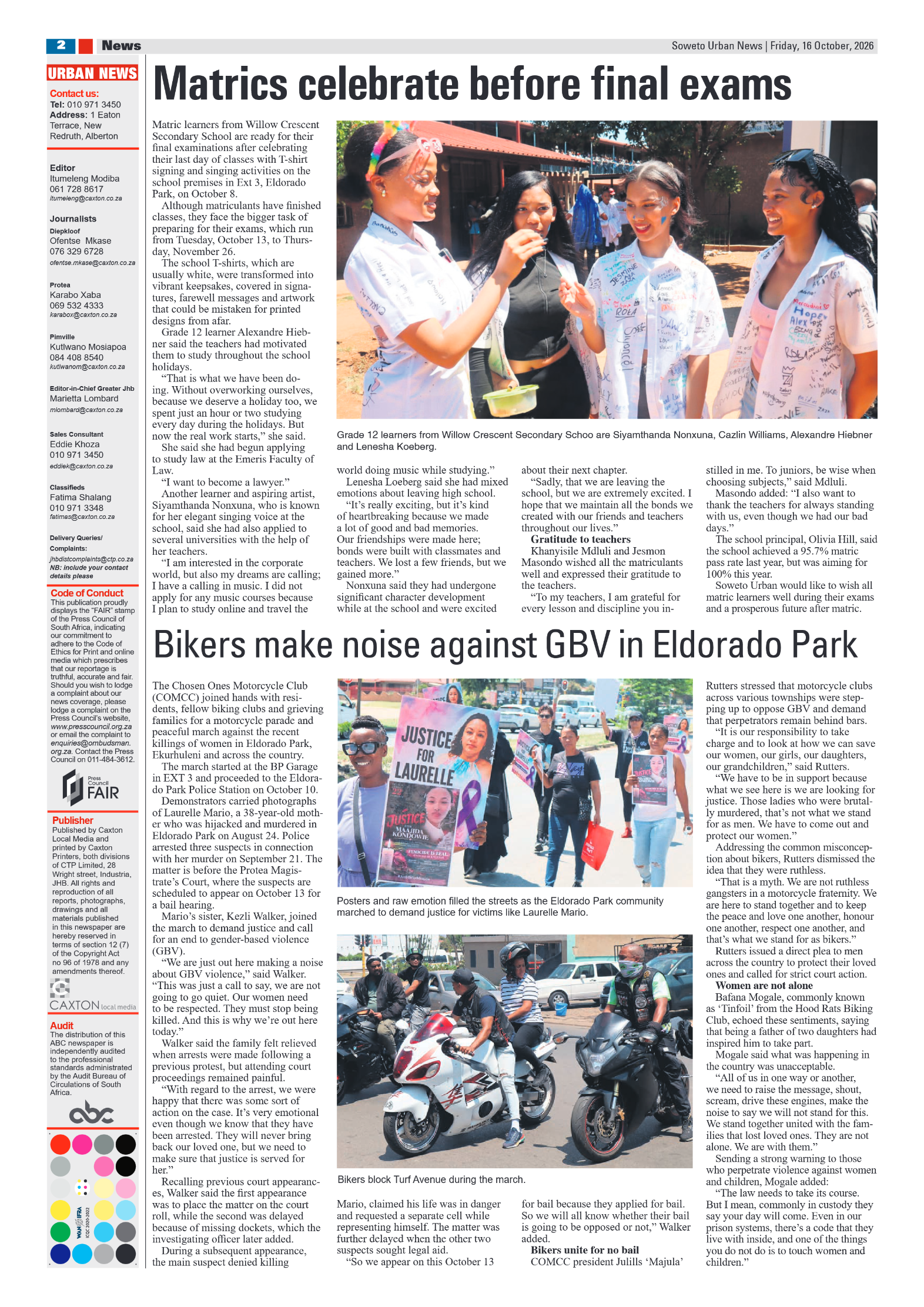 Eldorado 16 October 2026 page 2