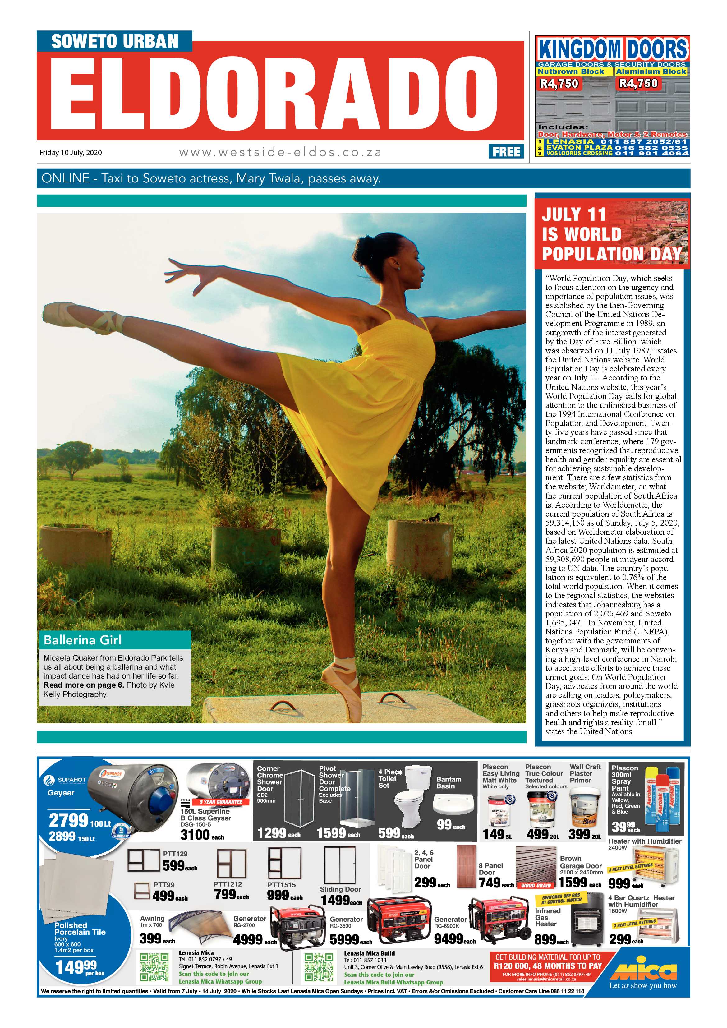 Eldorado Park July 10, 2020 page 1
