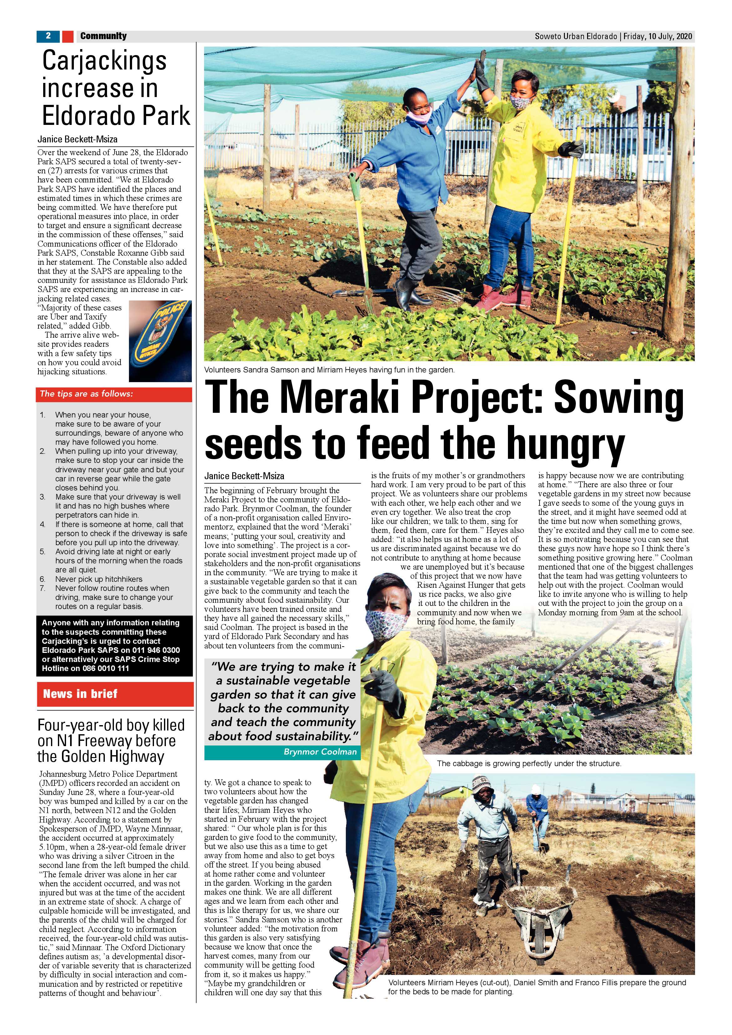 Eldorado Park July 10, 2020 page 2