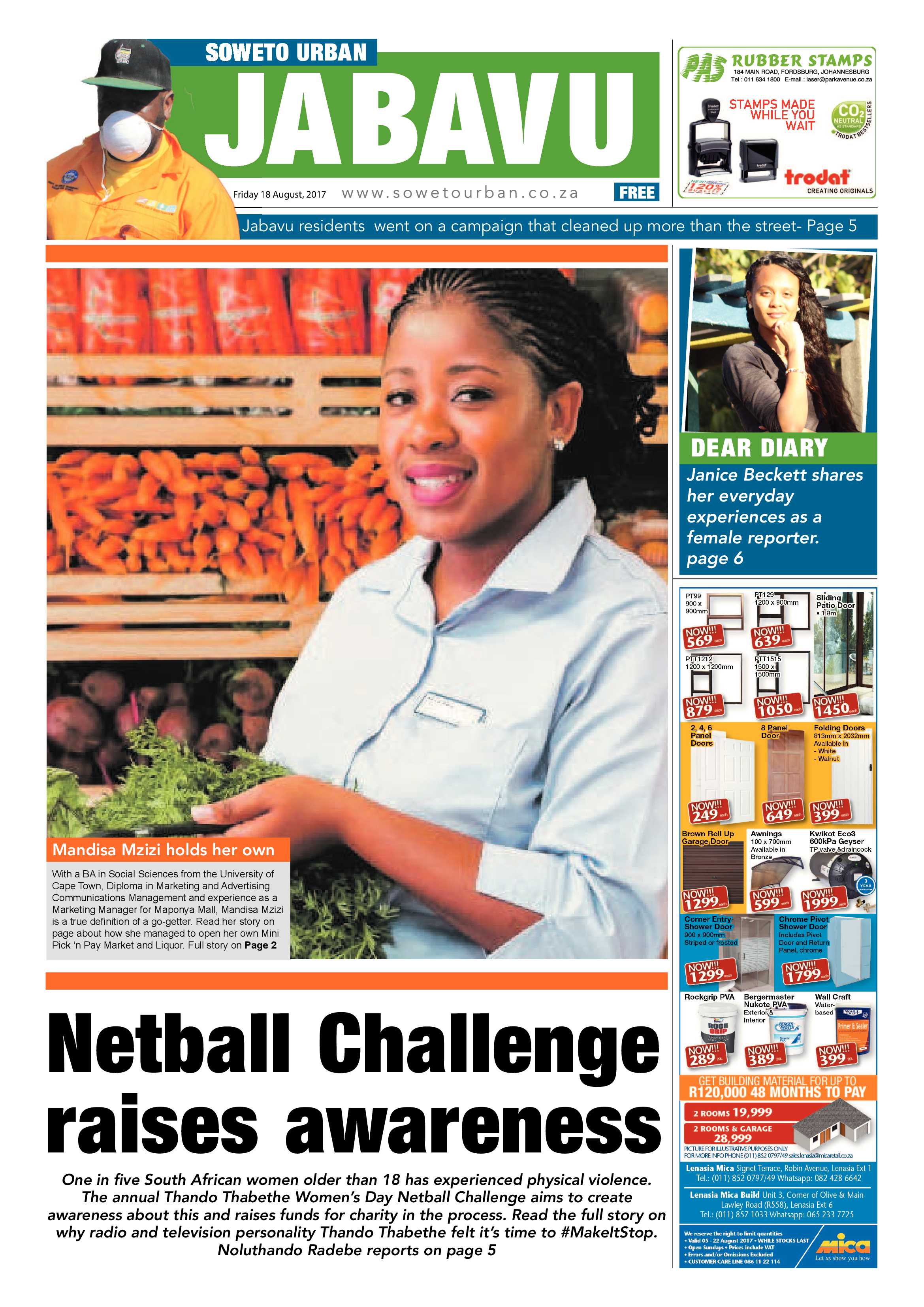 Jabavu – August 18, 2017 issue page 1