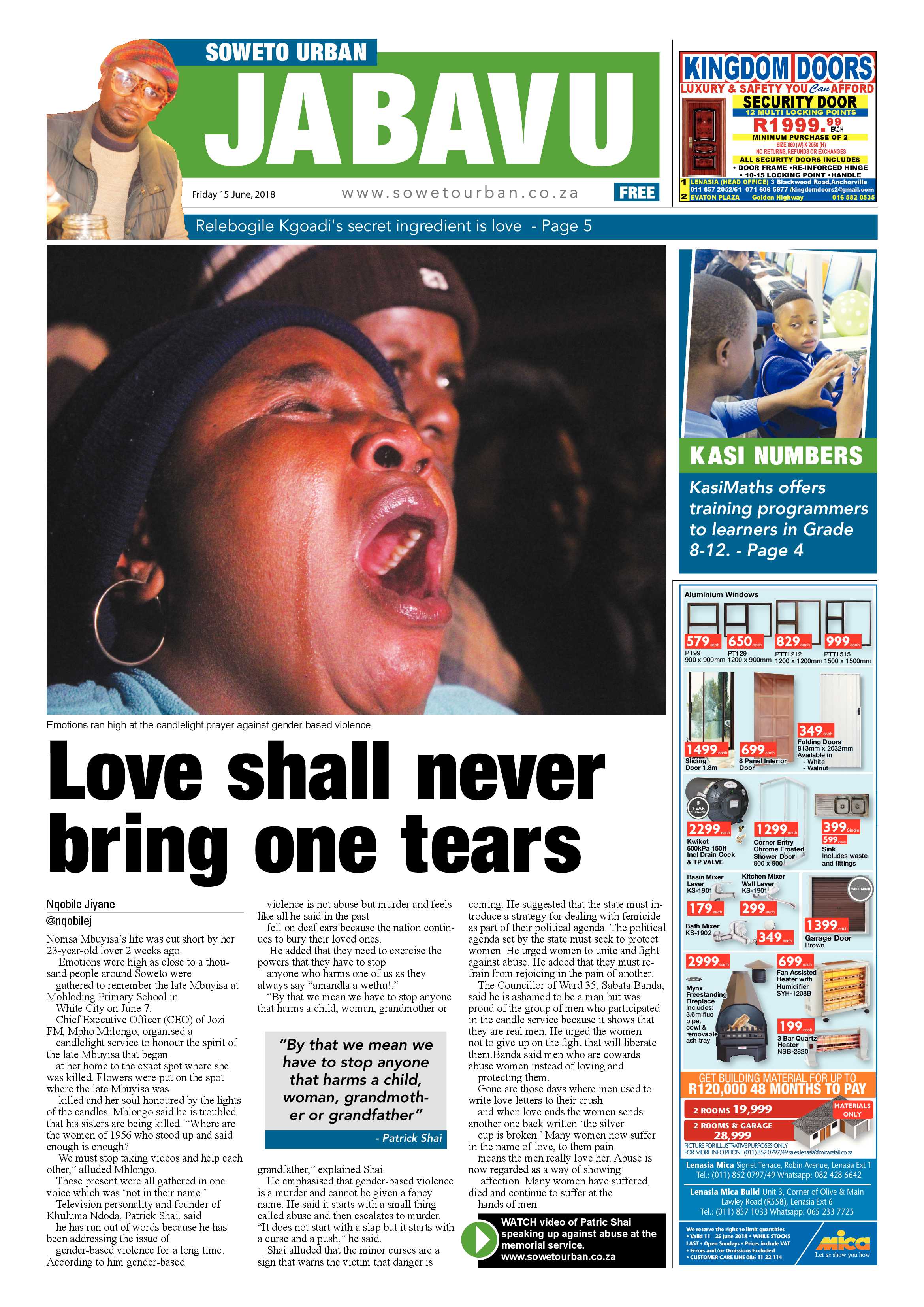 Jabavu – June 15, 2018 issue page 1