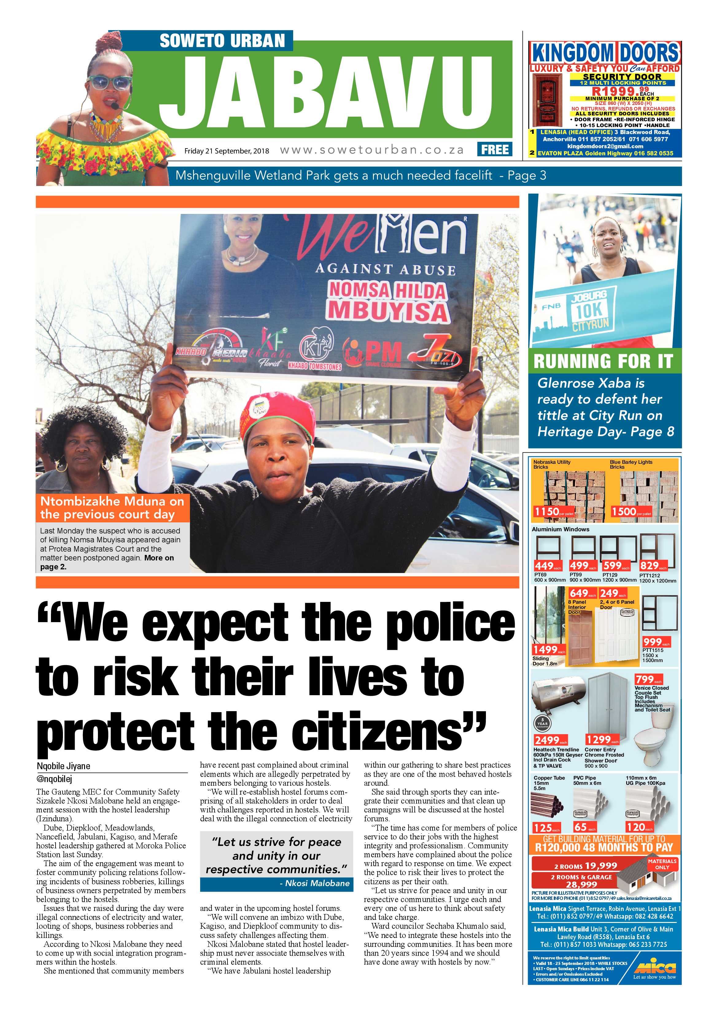 Jabavu – September 21, 2018 issue page 1